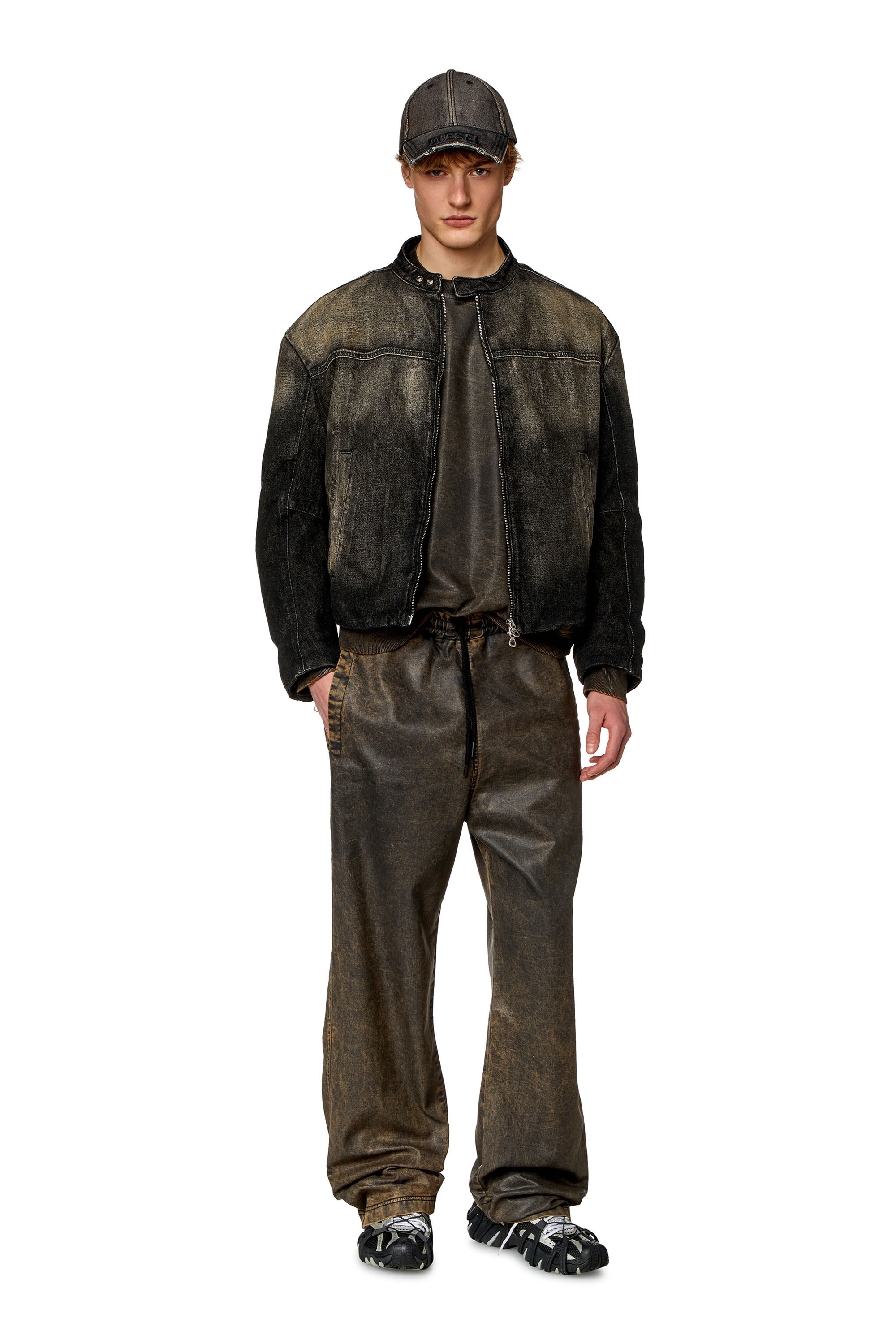 Diesel - D-MARGE-S, Male's Denim jacket in cotton and hemp in Black - 1