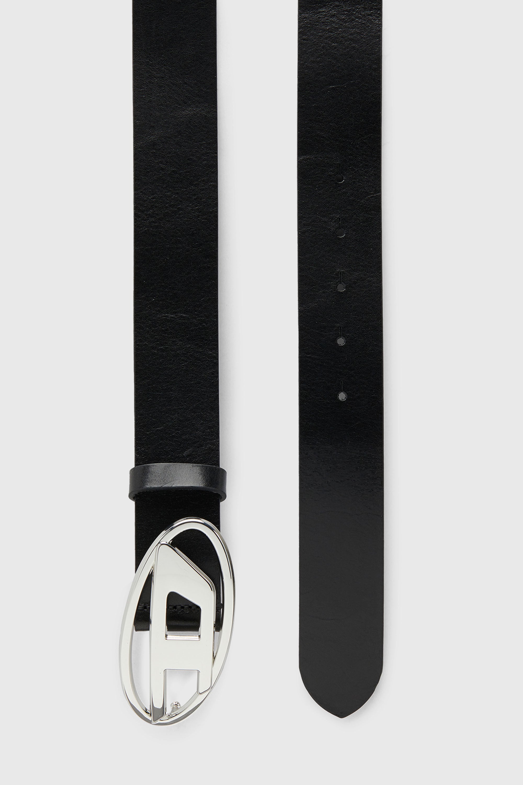 Diesel - B-1DR W, Cintur&oacute;n 3.9 cm de cuero con hebilla Oval D Mujer in Negro - 3