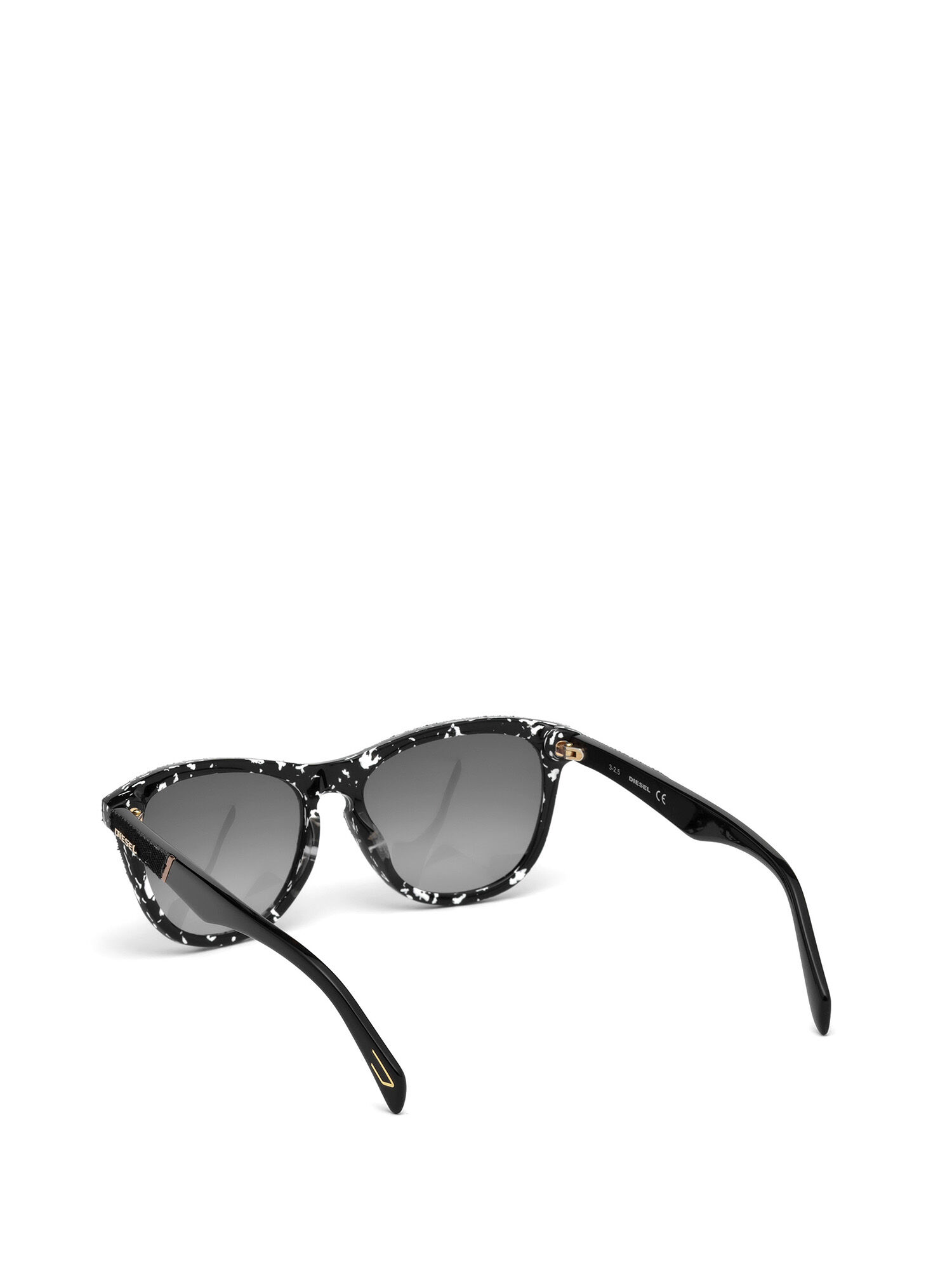 Diesel - DM0192, Unisex's Eyewear with denim frame front and detail in Black/White - 2