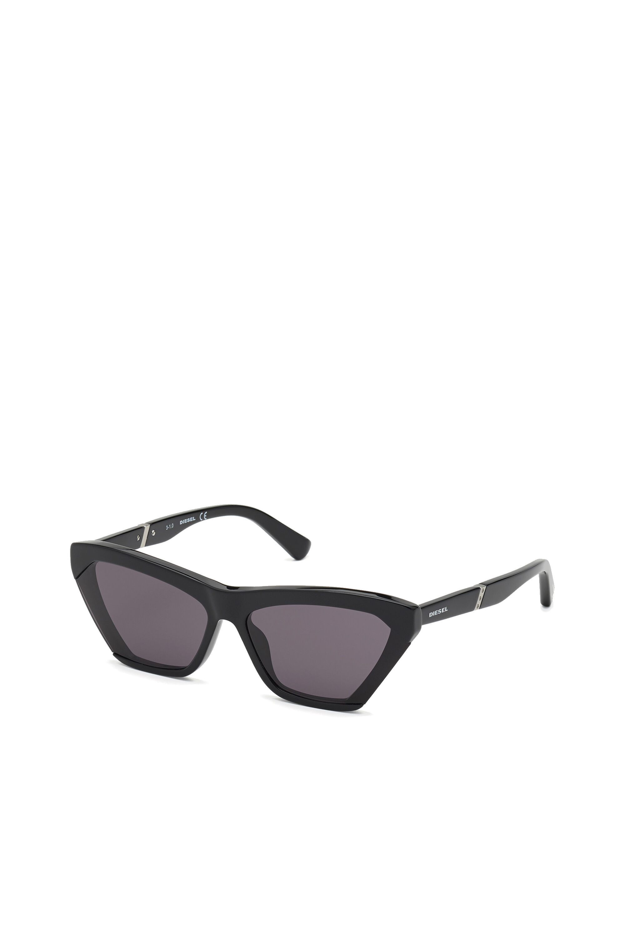 Diesel - DL0335, Woman's Cat-eye wraparound frame in acetate in Black - 2