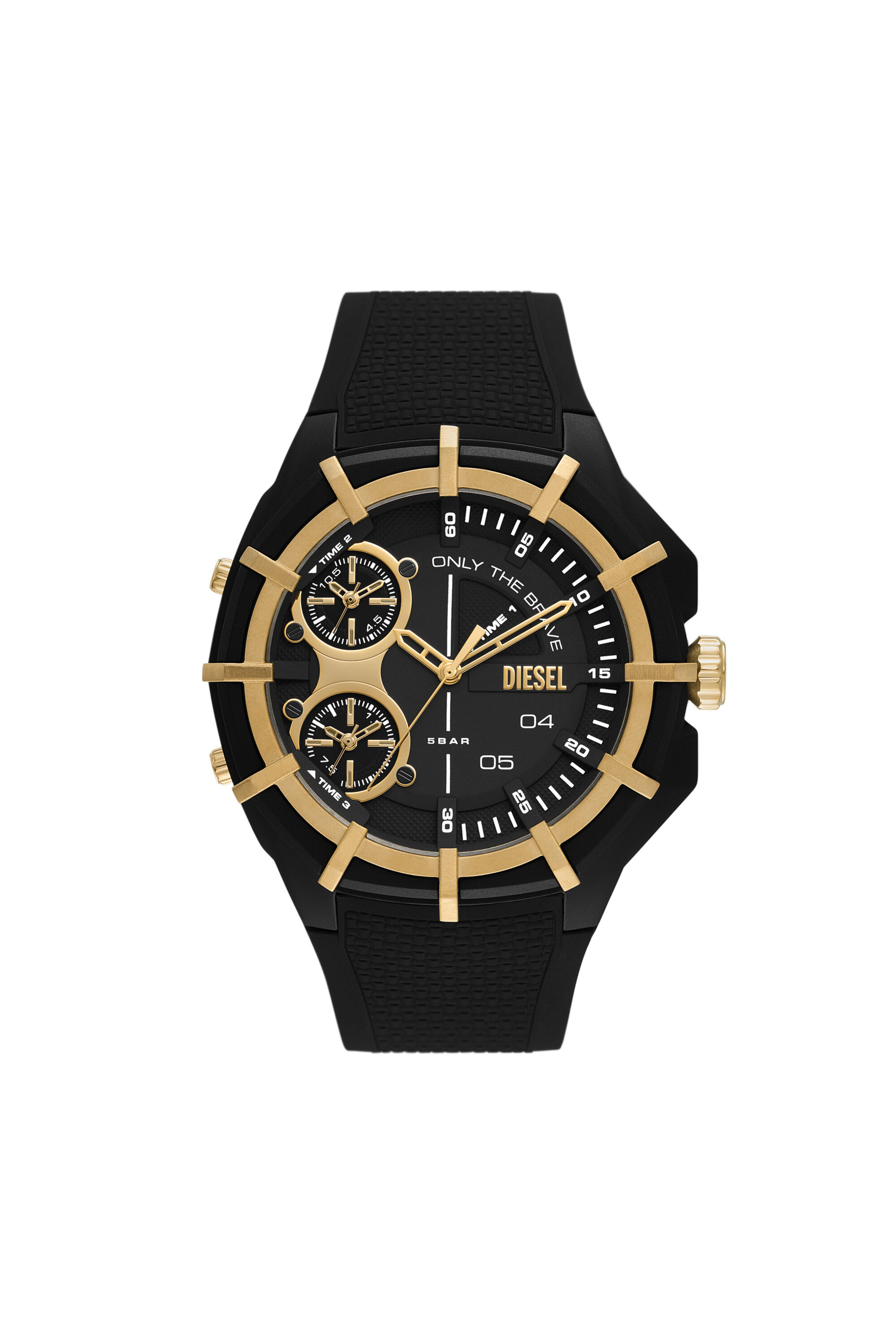 Diesel - DZ1987, Male's Framed three-hand black silicone watch in Black - 1