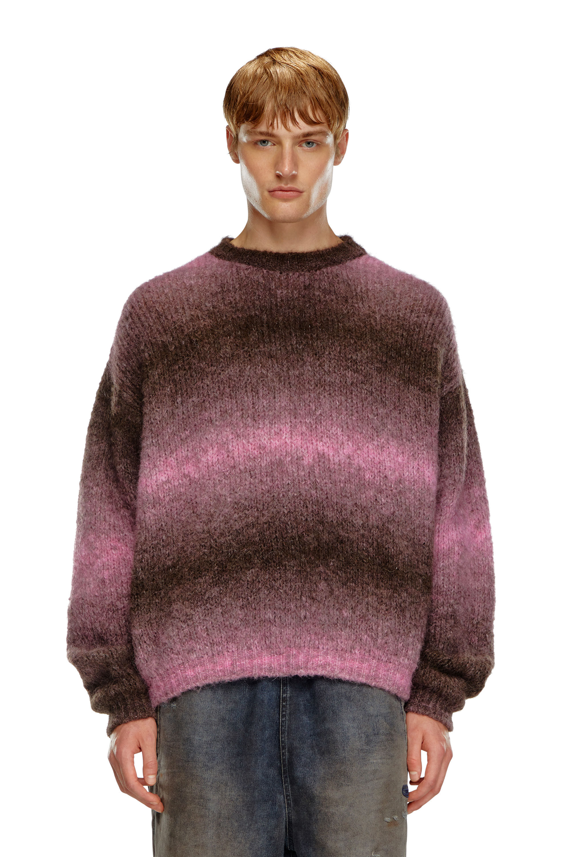 Diesel - K-RASTA, Pull effet dégradé en mélange d'alpaga Homme in Violet - 3