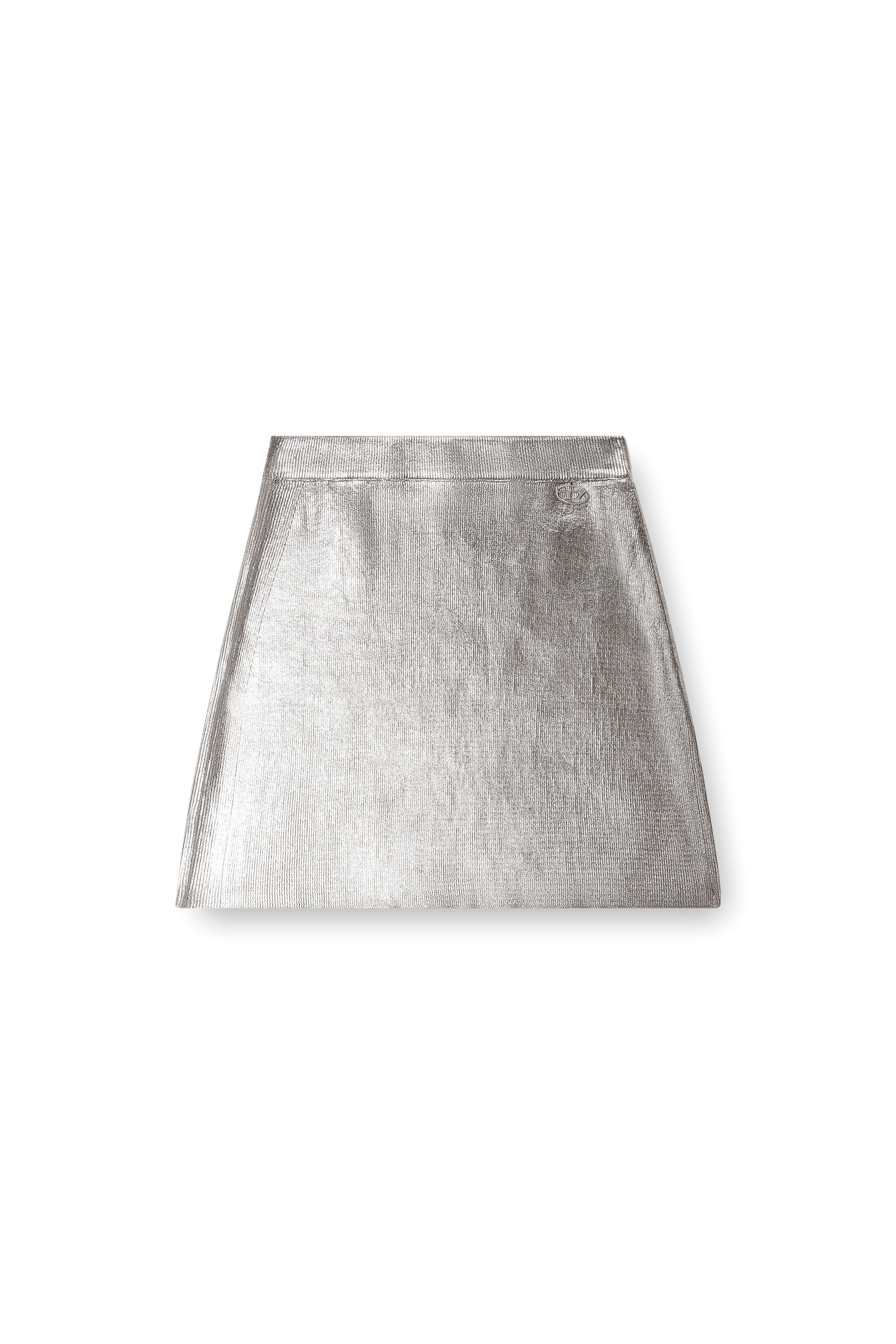 Diesel - M-ISI, Female's mini skirt in metallic cotton in Grey - 2
