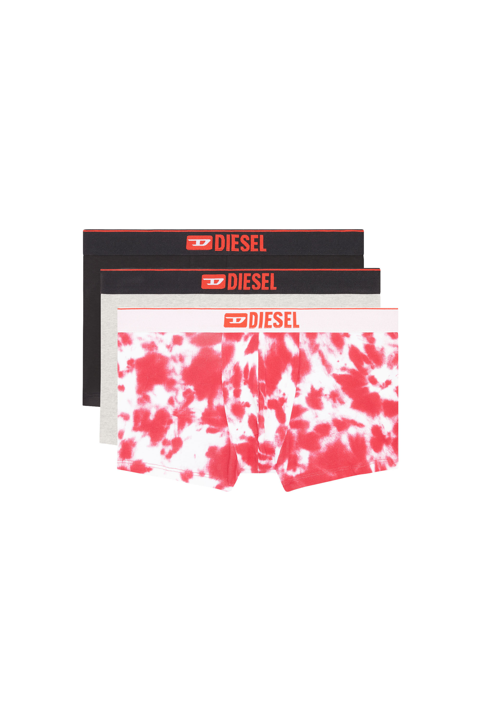 Diesel - UMBX-DAMIENTHREEPACK, Male's Three-pack boxer briefs with tie dye print in Black/Pink - 1