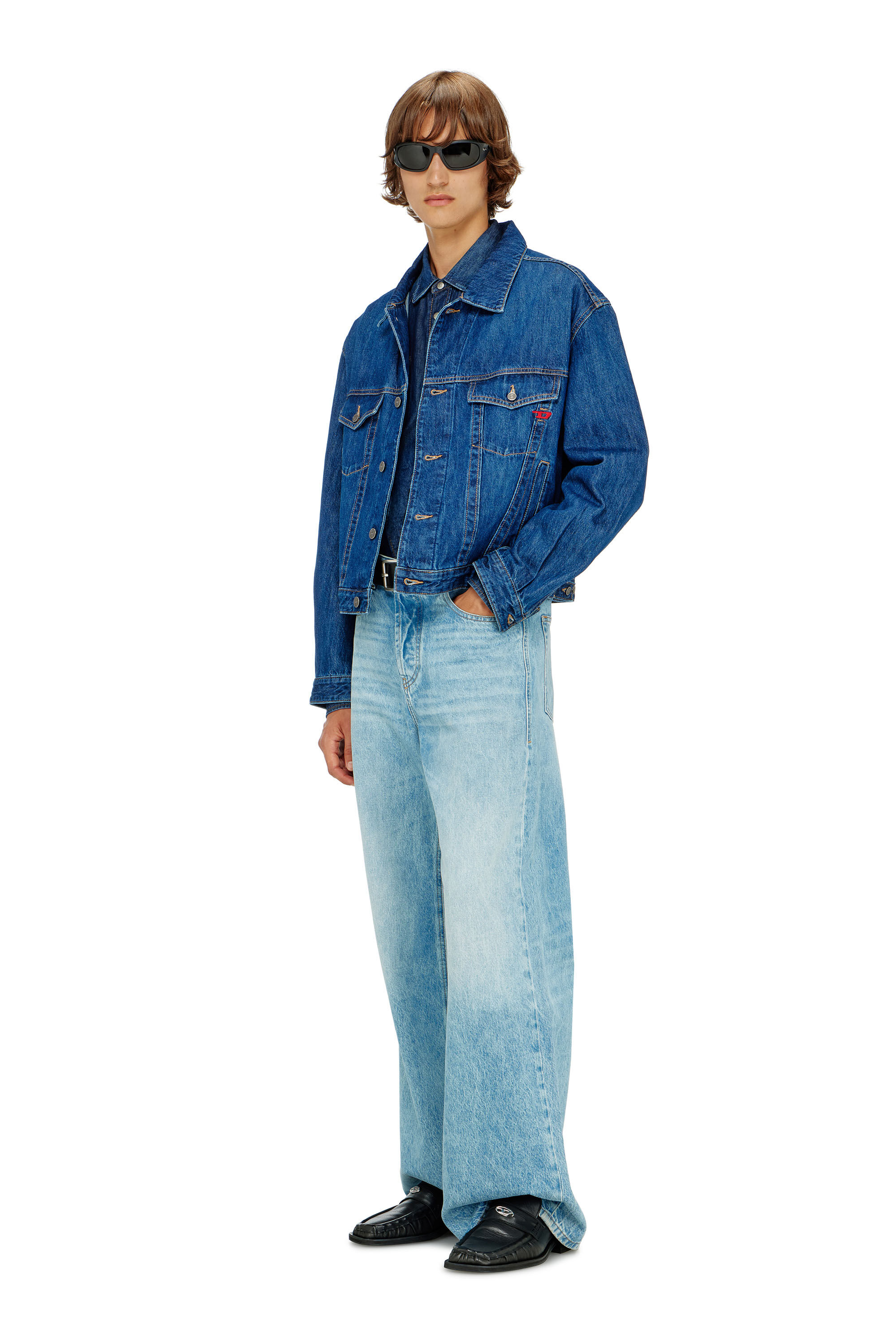 DIESEL メンズ　デニムジャケット Men's Trucker jacket in denim | Blue | Diesel US