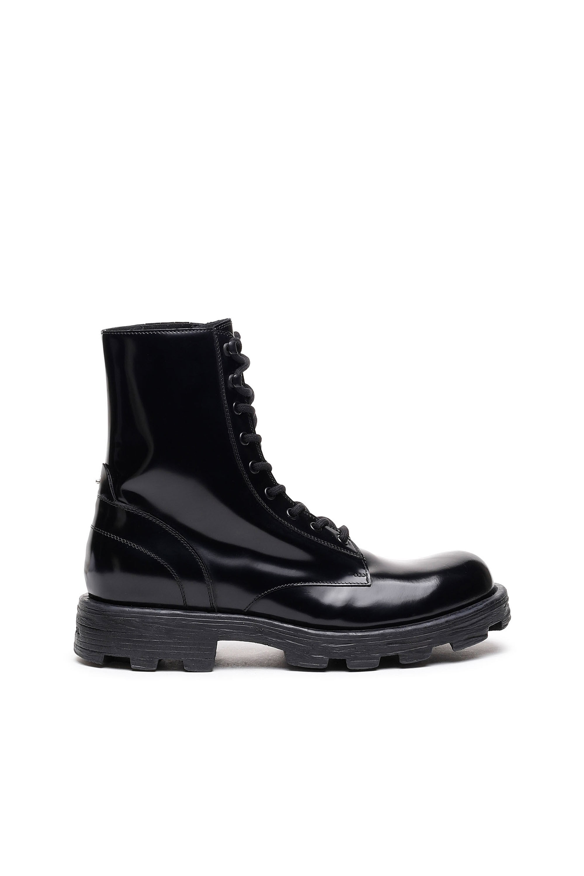 Diesel - D-HAMMER BT, D-Hammer-Combat boots en cuir glacé Homme in Noir - 1