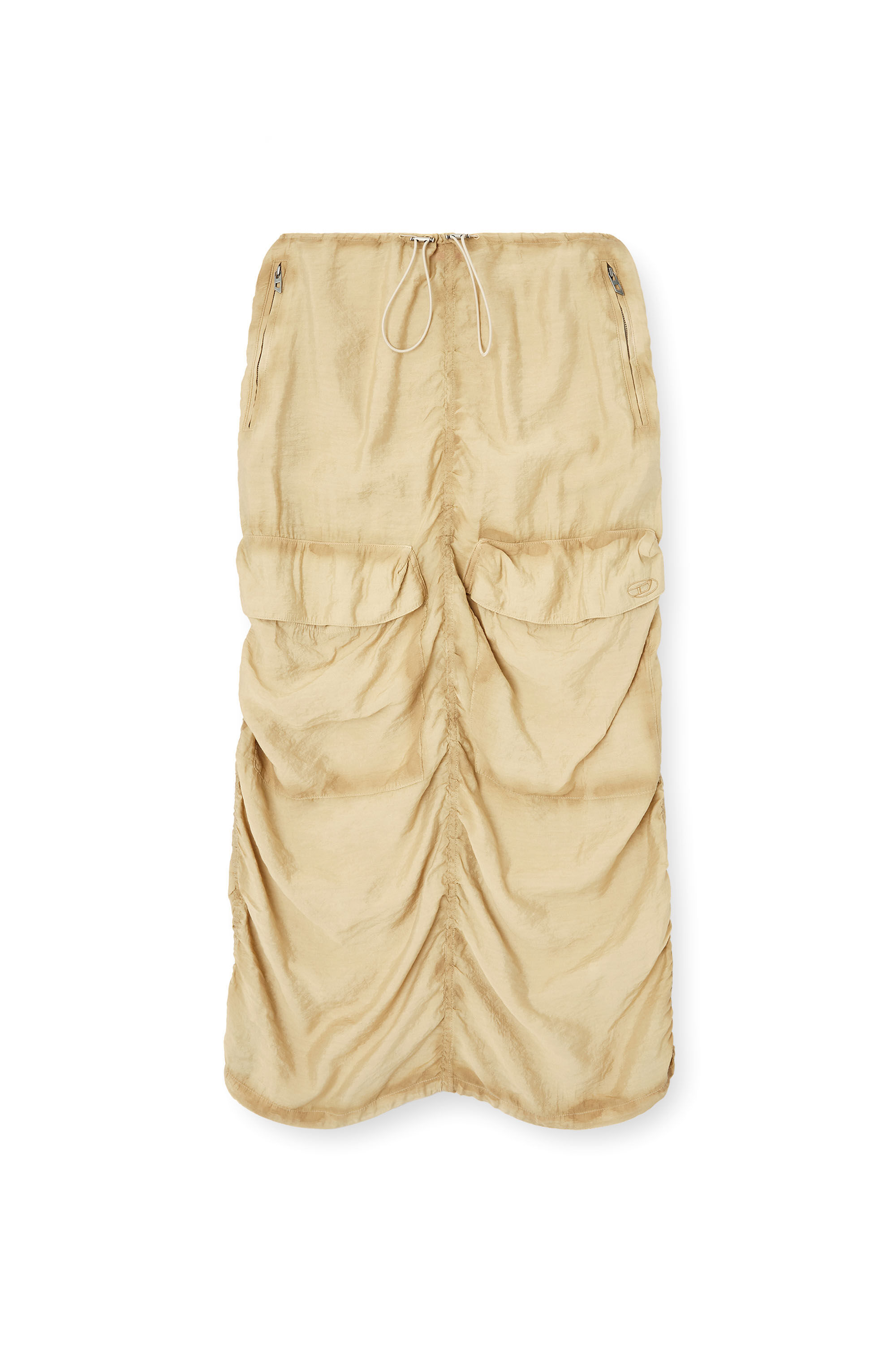 Diesel - O-RACLE, Woman's Cargo midi skirt in treated viscose-nylon in Beige - 2