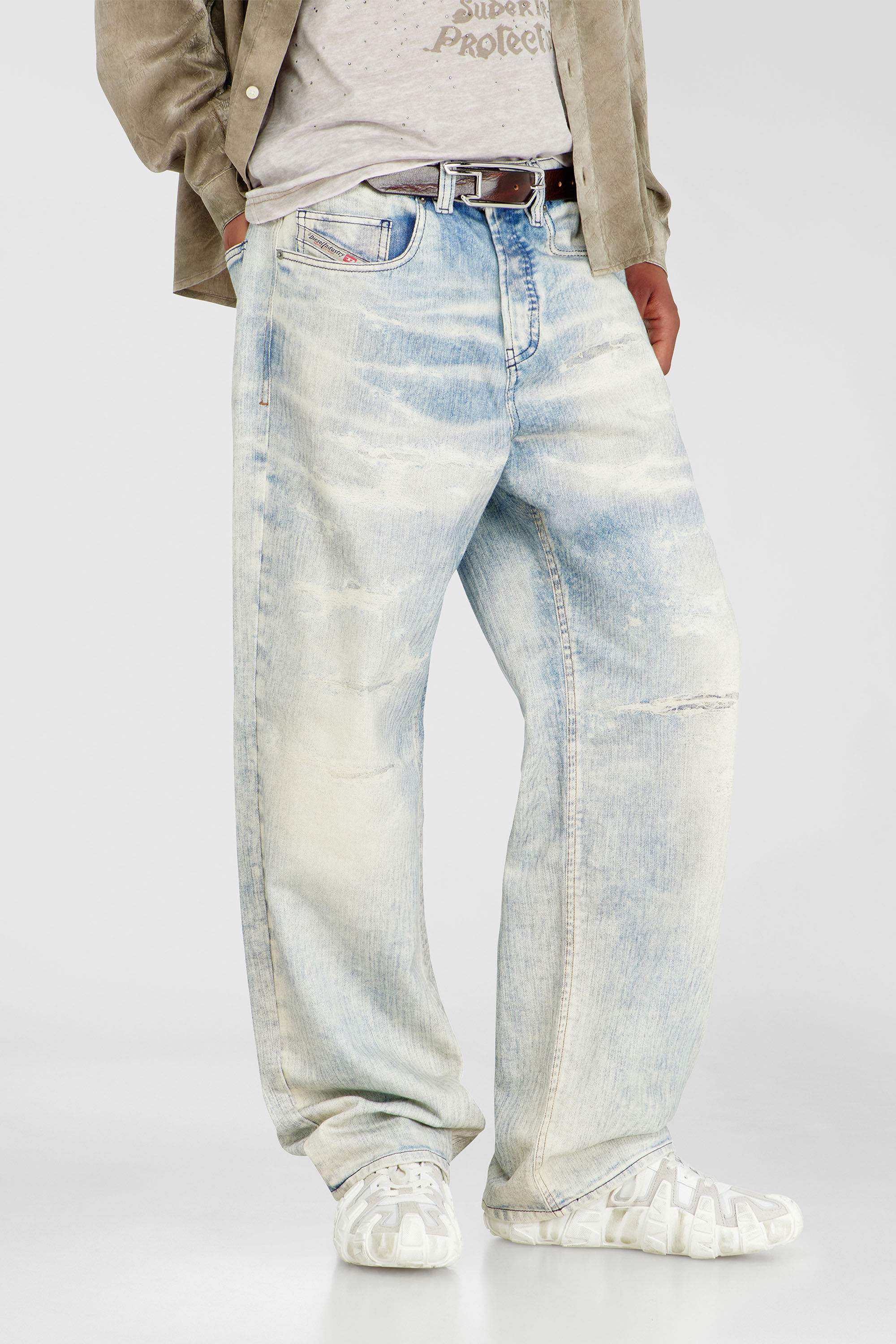 Diesel - Man's Relaxed Jeans 2001 D-Macro 09R69, Light Blue - 6
