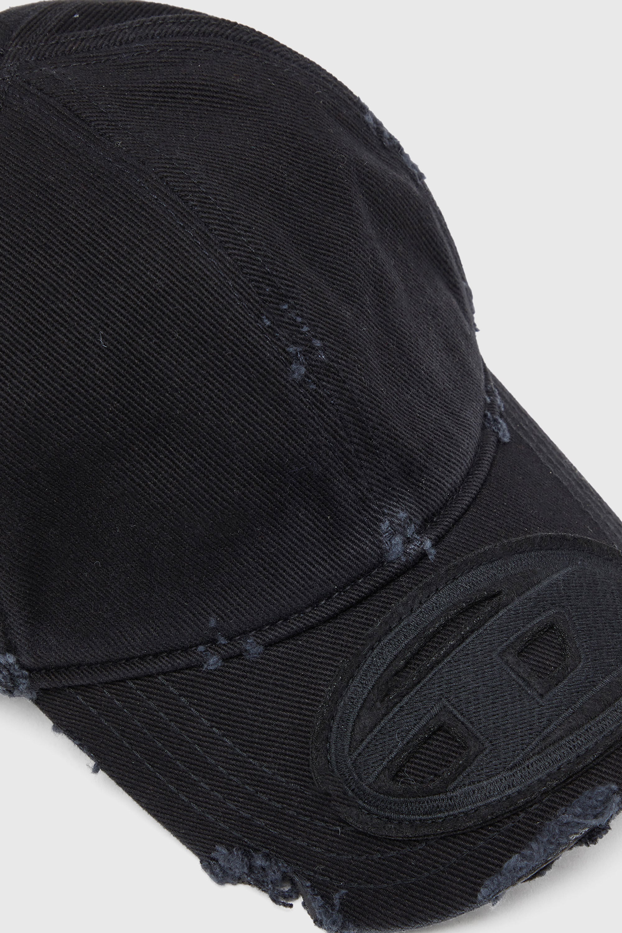 帽子 DIESEL Black damage cap Men's Cotton twill cap with distressed details | Black | Diesel US