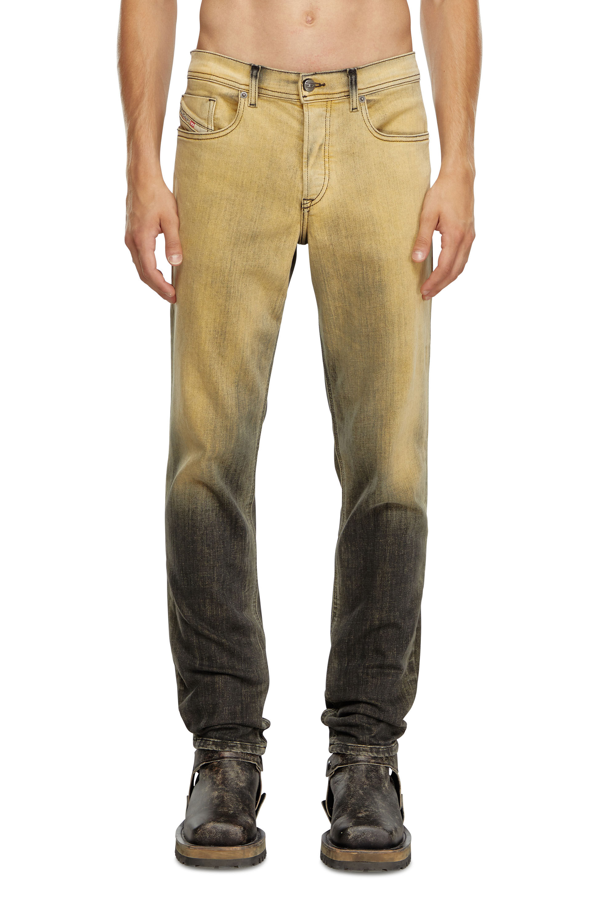 Diesel - Male's Regular Jeans 2023 D-Finitive 09J85, Black/Yellow - 3