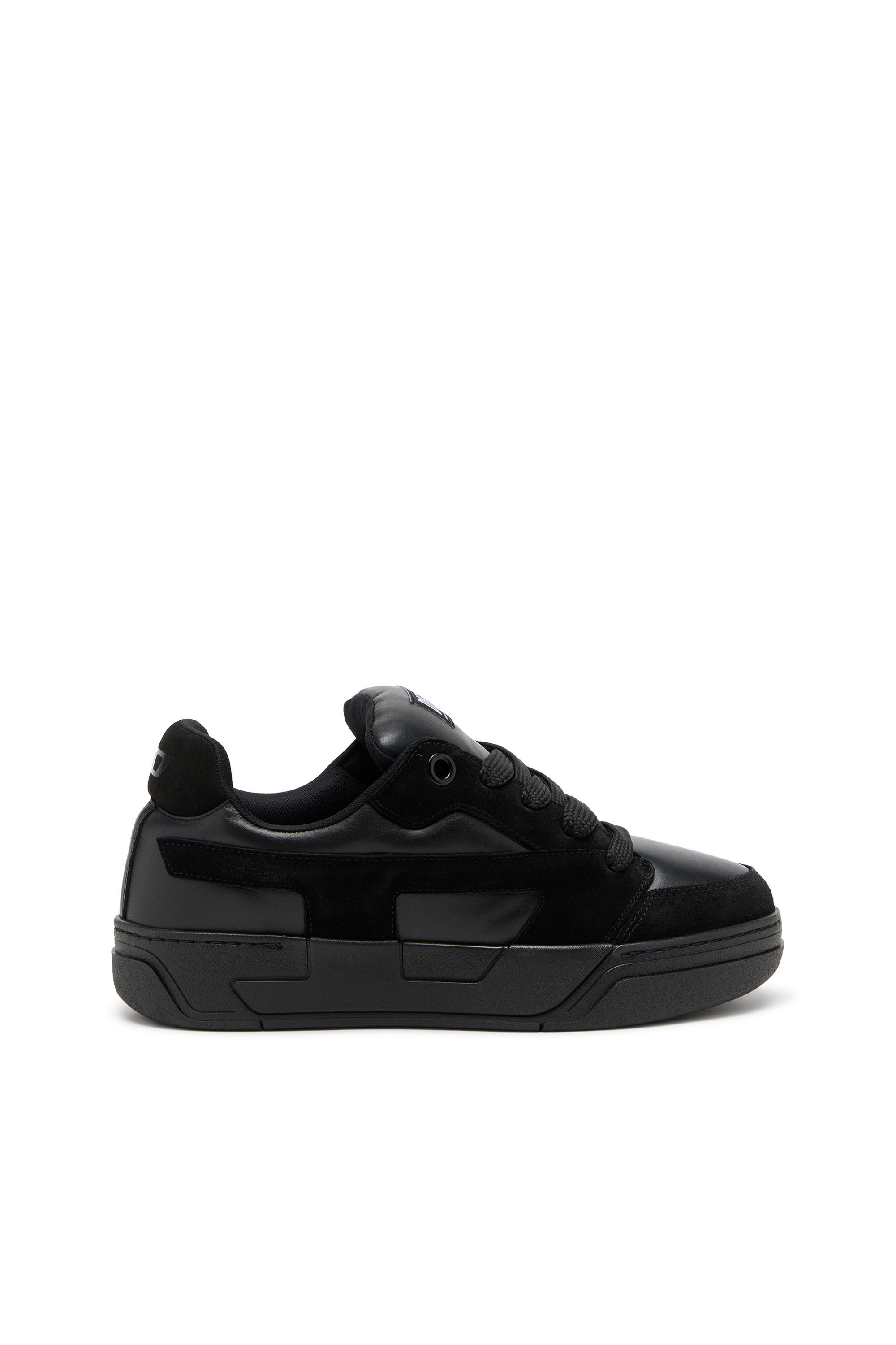 Diesel - S-D-OLLIE LOW, D-Ollie-Monochrome baskets en daim et cuir Homme in Noir - 1