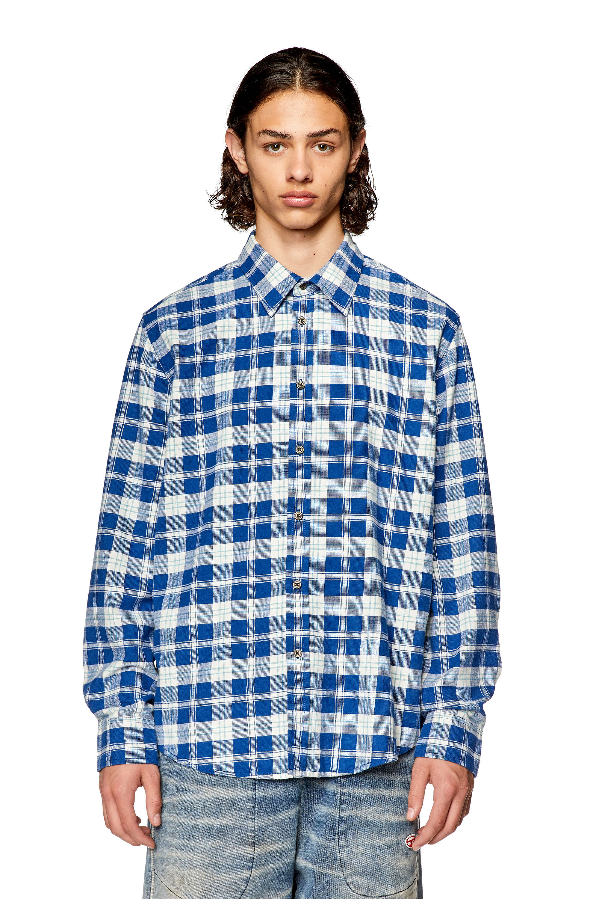 Diesel - S-UMBE-CHECK-NW, Chemise en flanelle à carreaux Homme in Polychrome - 5