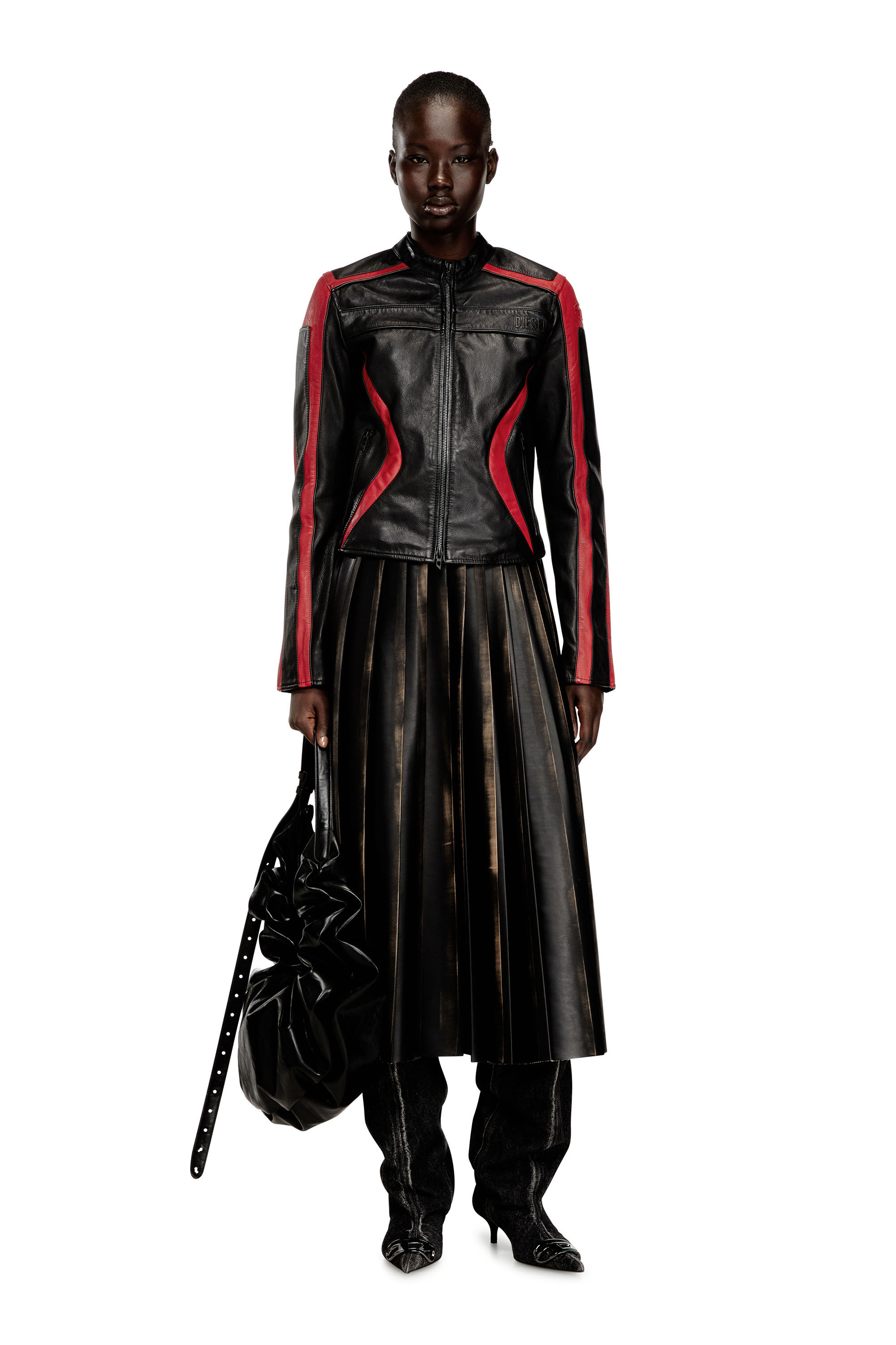 Women's Distressed pleated midi skirt | Multicolor | Diesel