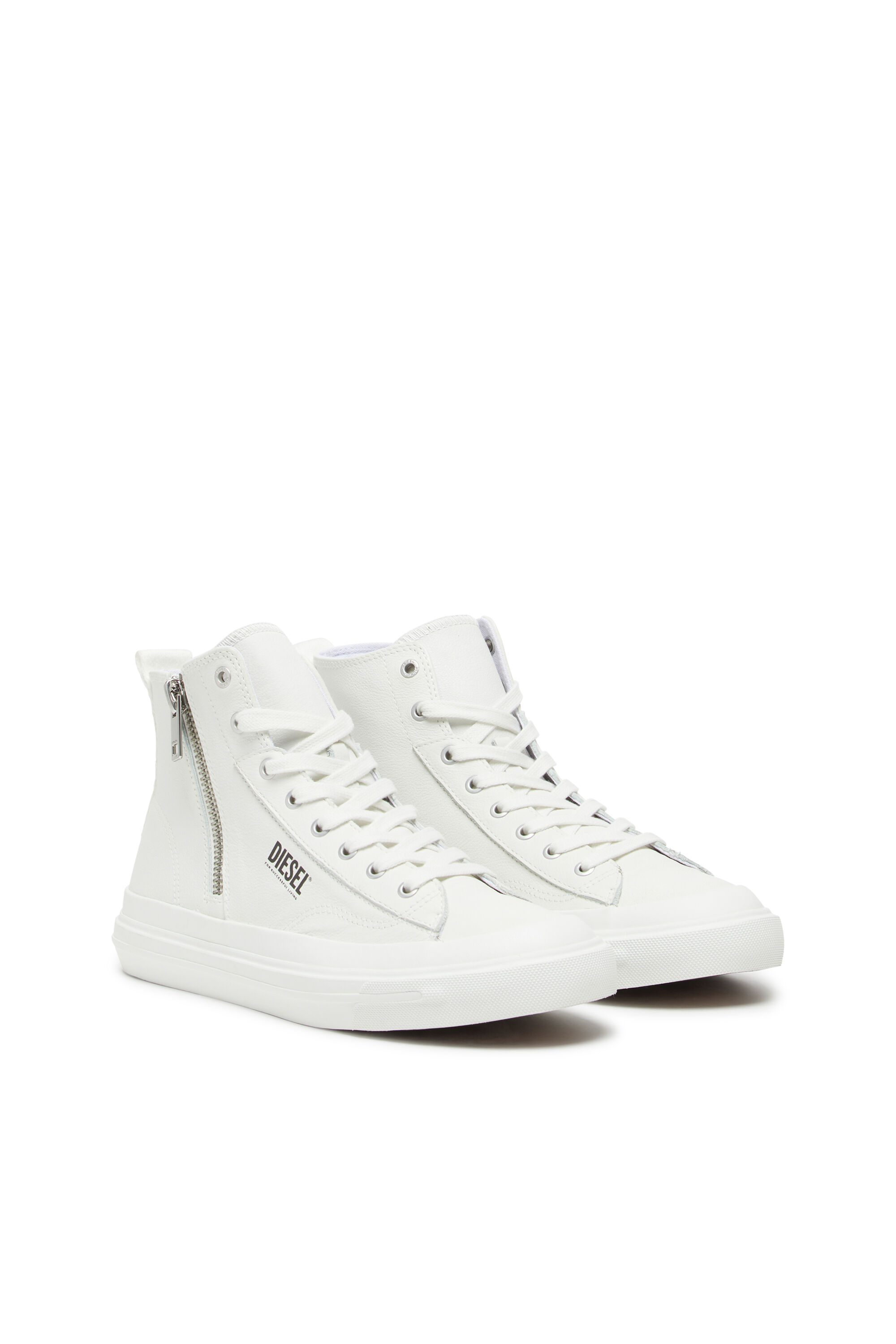 Diesel - S-ATHOS DV MID, Male's S-Athos Dv Mid - High-top sneakers with side zip in White - 2
