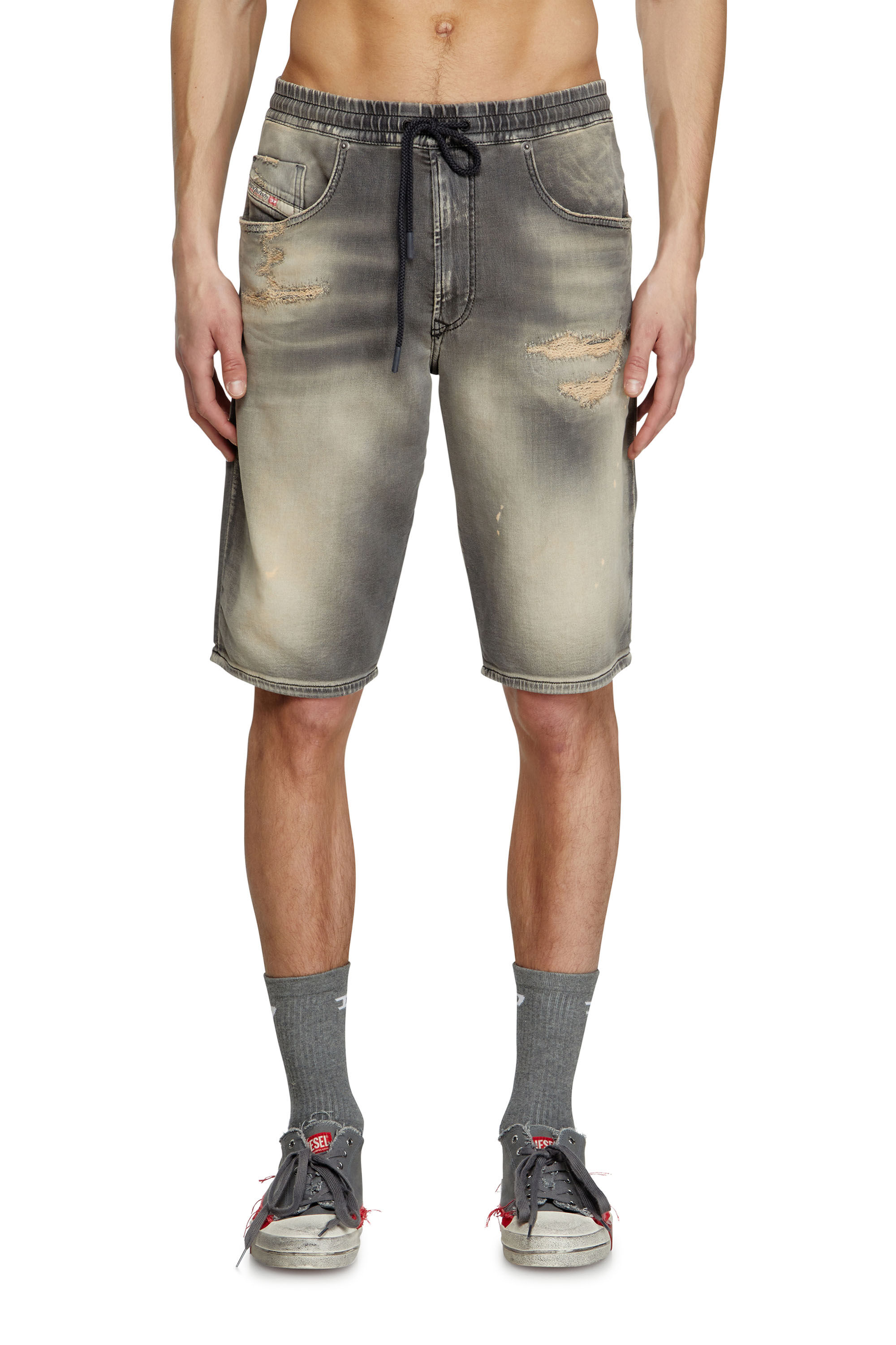 Diesel - 2033 D-KROOLEY-SHORT JOGG, Short chino en JoggJeans Homme in Gris - 3