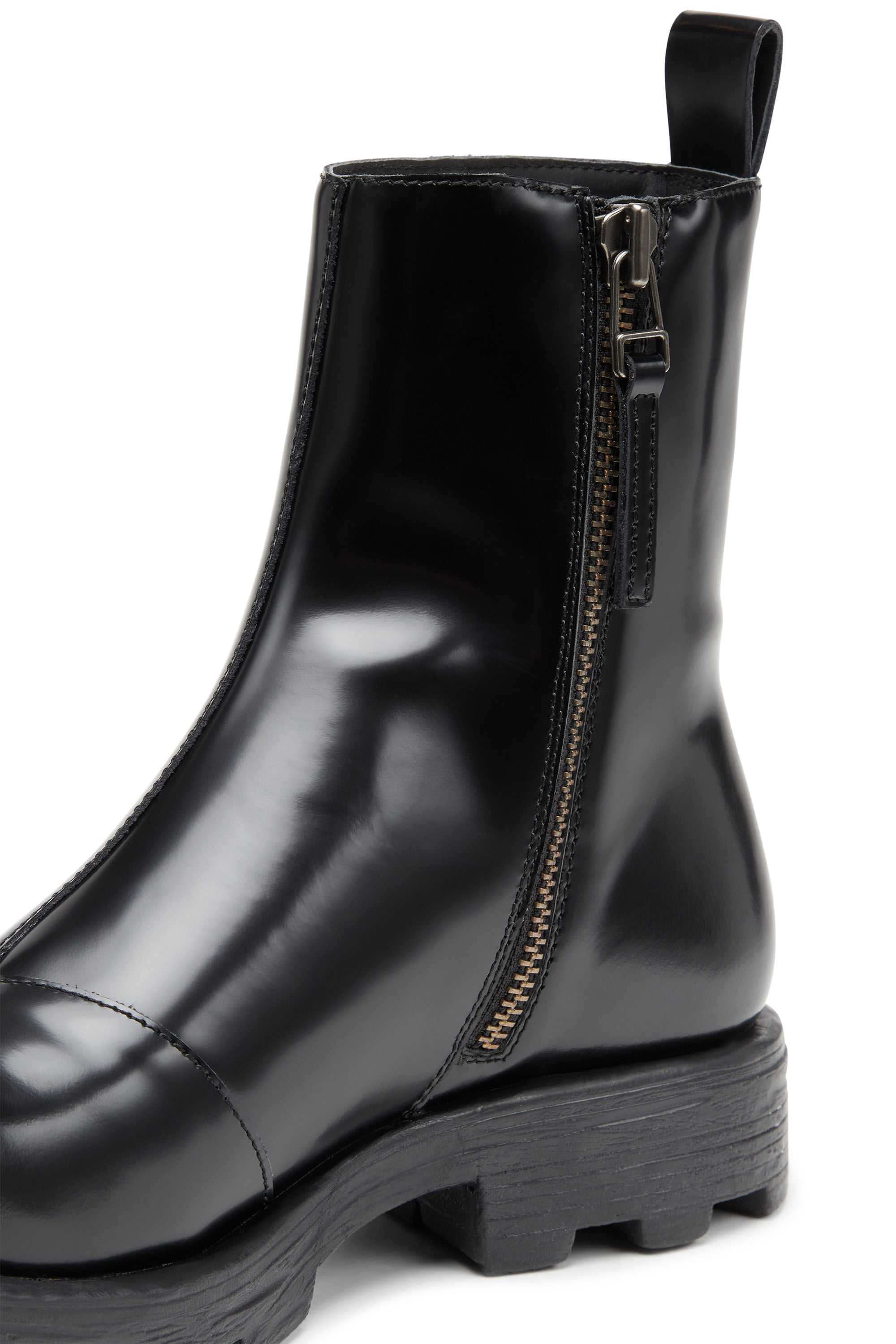 Diesel - D-HAMMER BT ZIP D, Male's D-Hammer-Leather Chelsea boots with Oval D toe caps in Black - 4