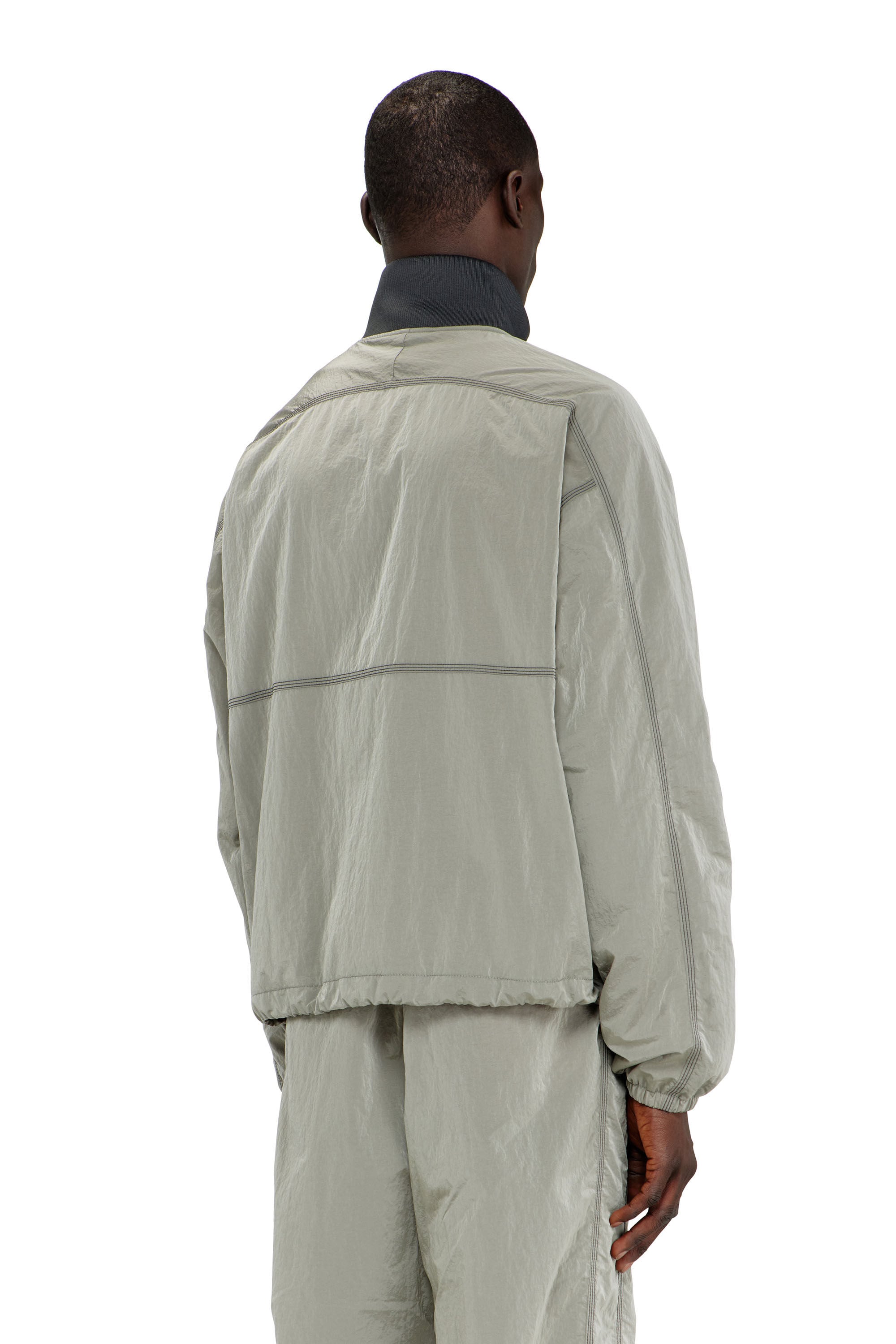 Men's Nylon jacket with crinkle effect | Grey | Diesel US