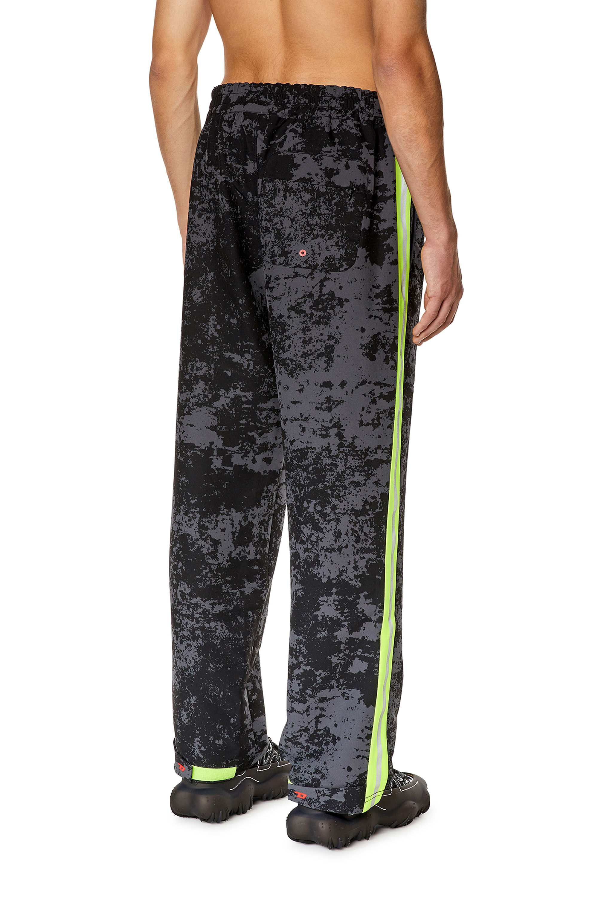 Men's Woven track pants with cloudy print | Multicolor | Diesel US