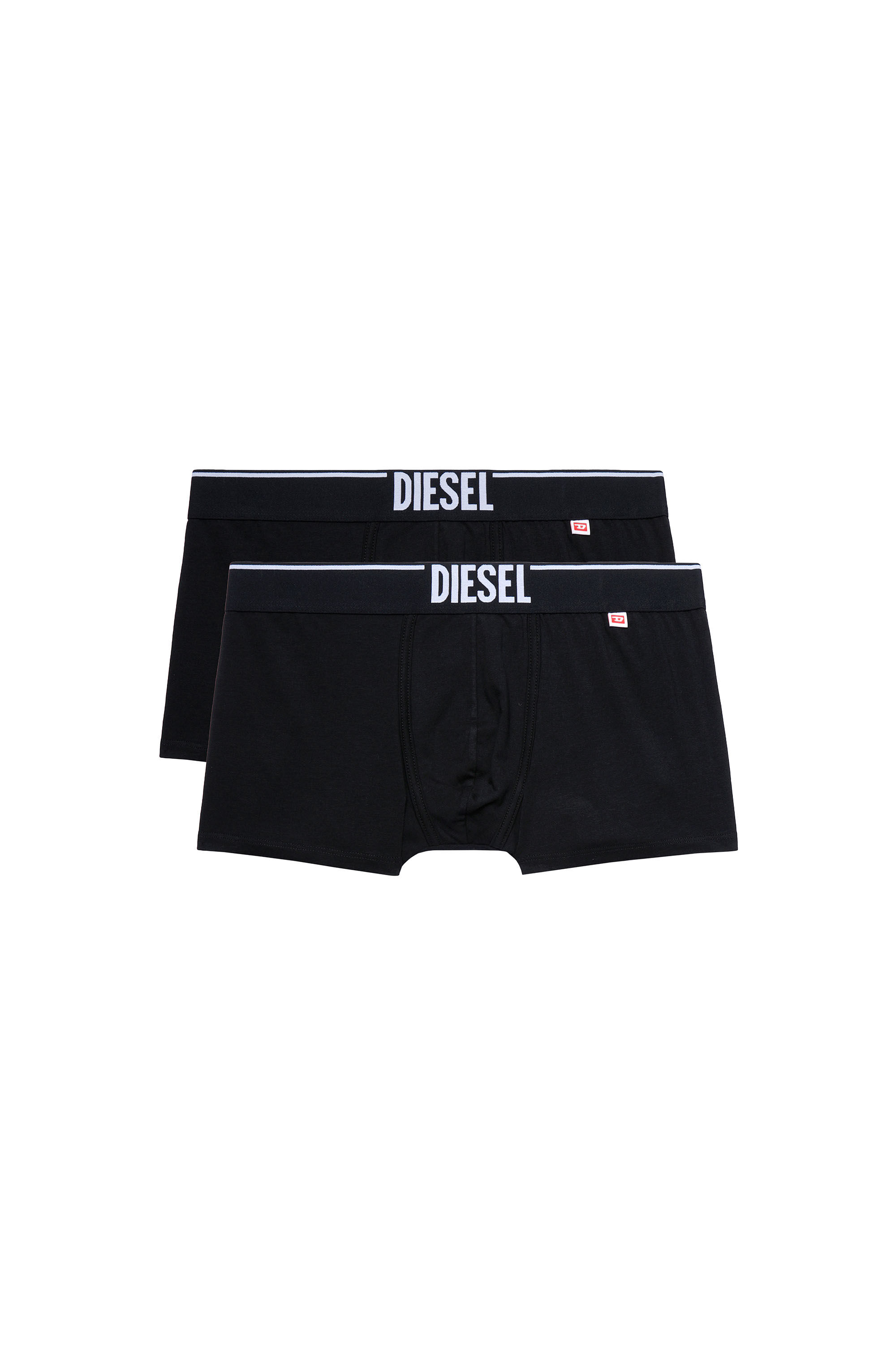Diesel - UMBX-DAMIENTWOPACK, Male's Two-pack of boxer briefs with D tag in Black - 2