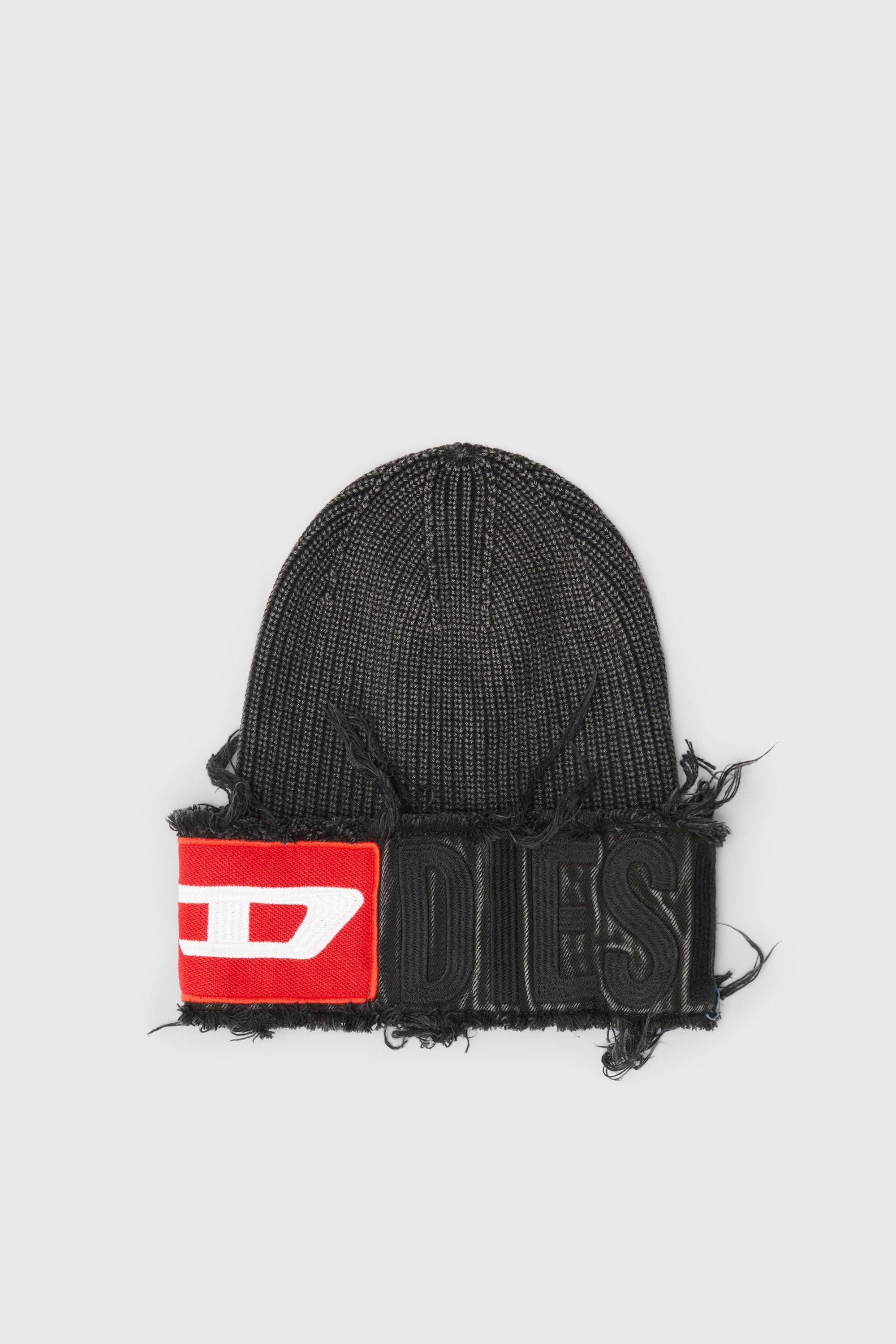 Diesel - K-FROK, Bonnet effet denim avec d&eacute;tail d'empi&egrave;cement audacieux Mixte in Noir - 1