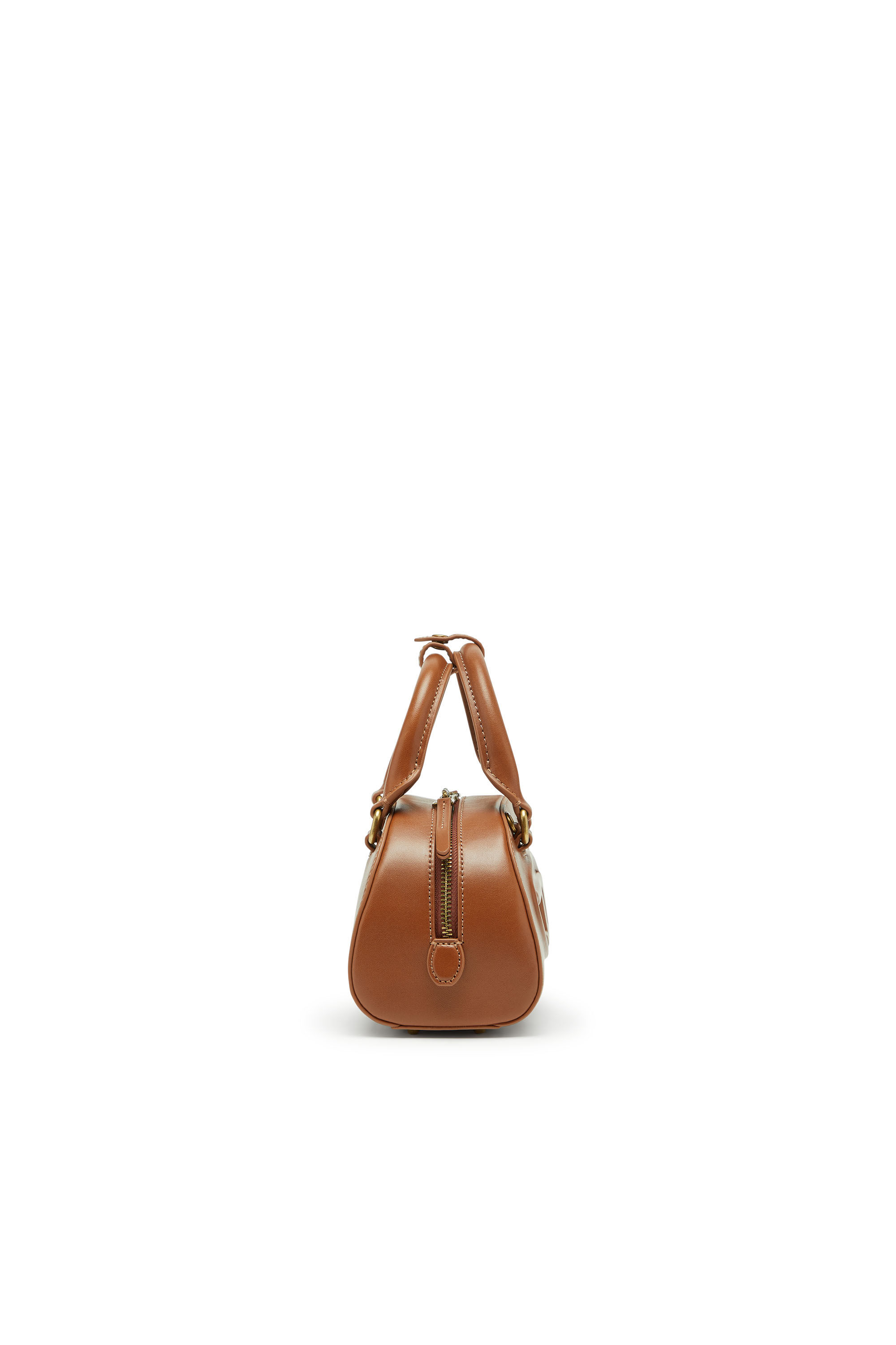 Women's 1DR Dome-Mini bowling bag in pull-up leather | Brown | Diesel