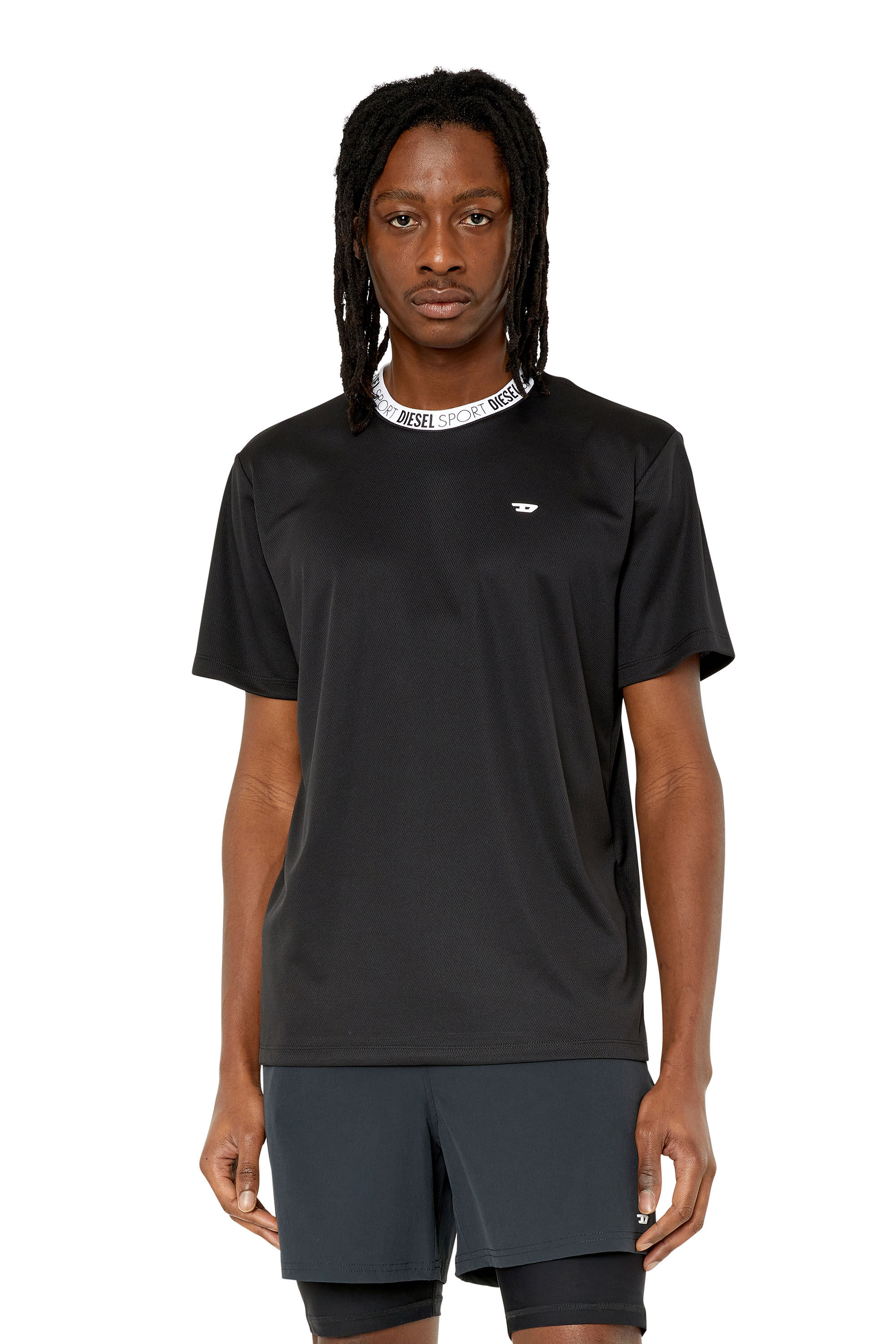 Diesel - AMTEE-ALIX-WT34, Male's T-shirt with logo neck in Black - 3