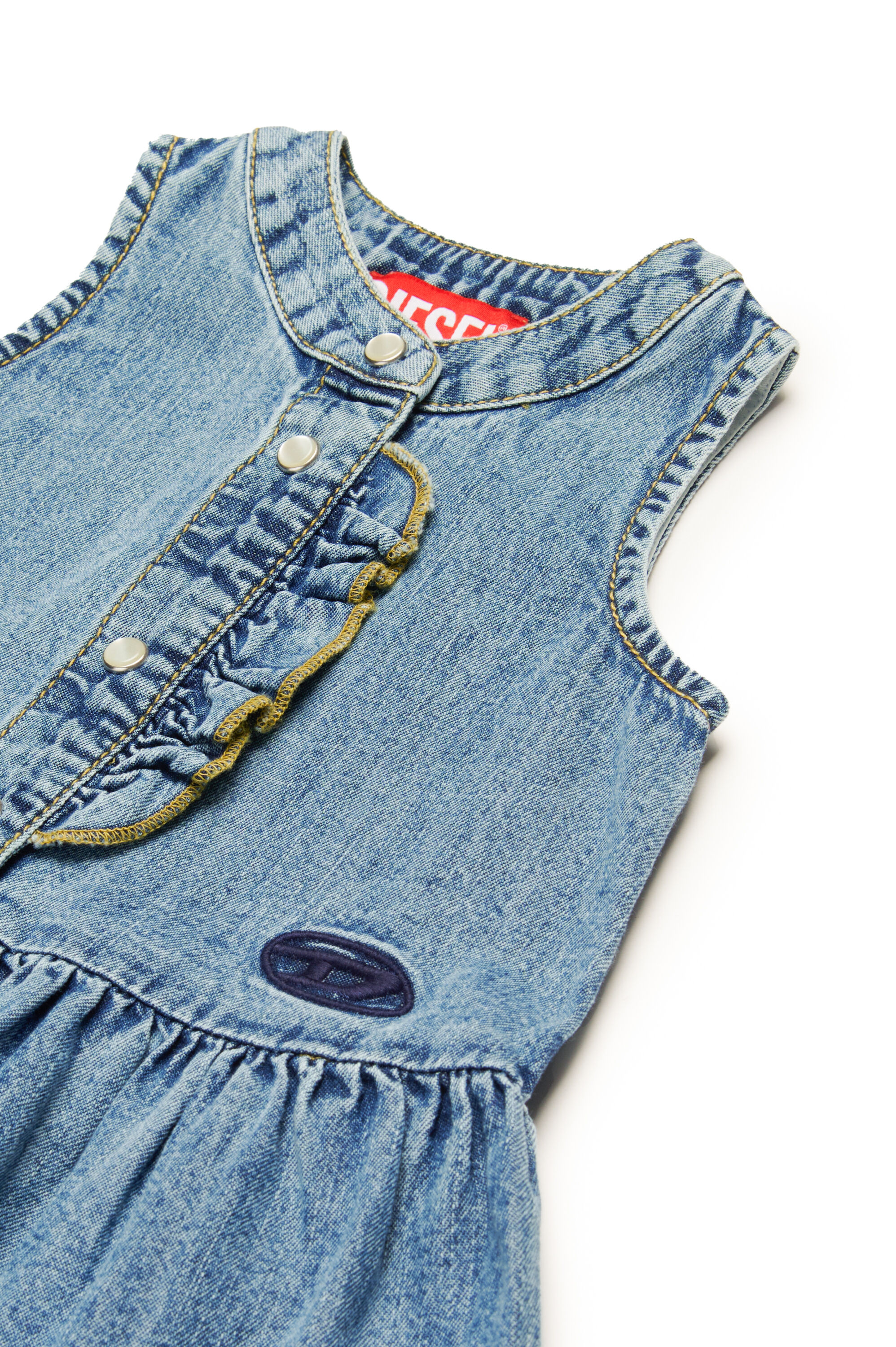 Diesel - DASTYB, Female's Denim dress with pearlescent snaps in Medium Blue - 3