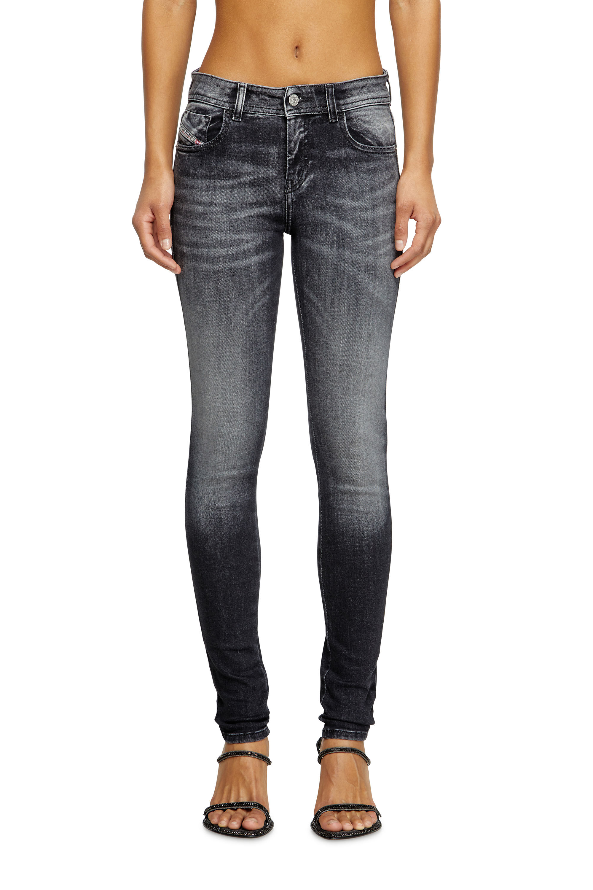 Women's Skinny Jeans | Black/Dark grey | Diesel 2017 Slandy