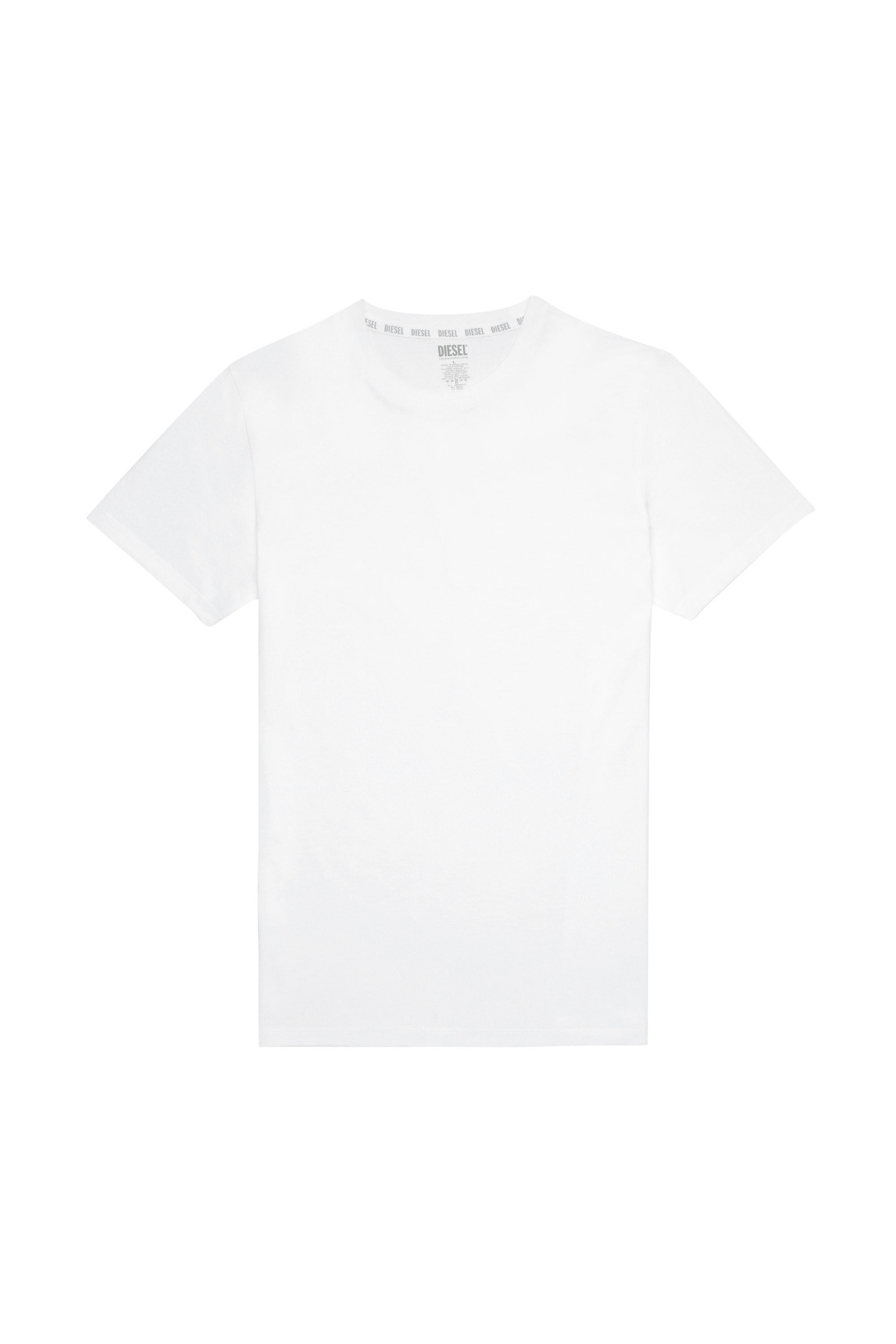Diesel - UMTEE-RANDAL-TUBE-TWOPACK, Male's Two-pack of T-shirts with D patch in Black/White - 2