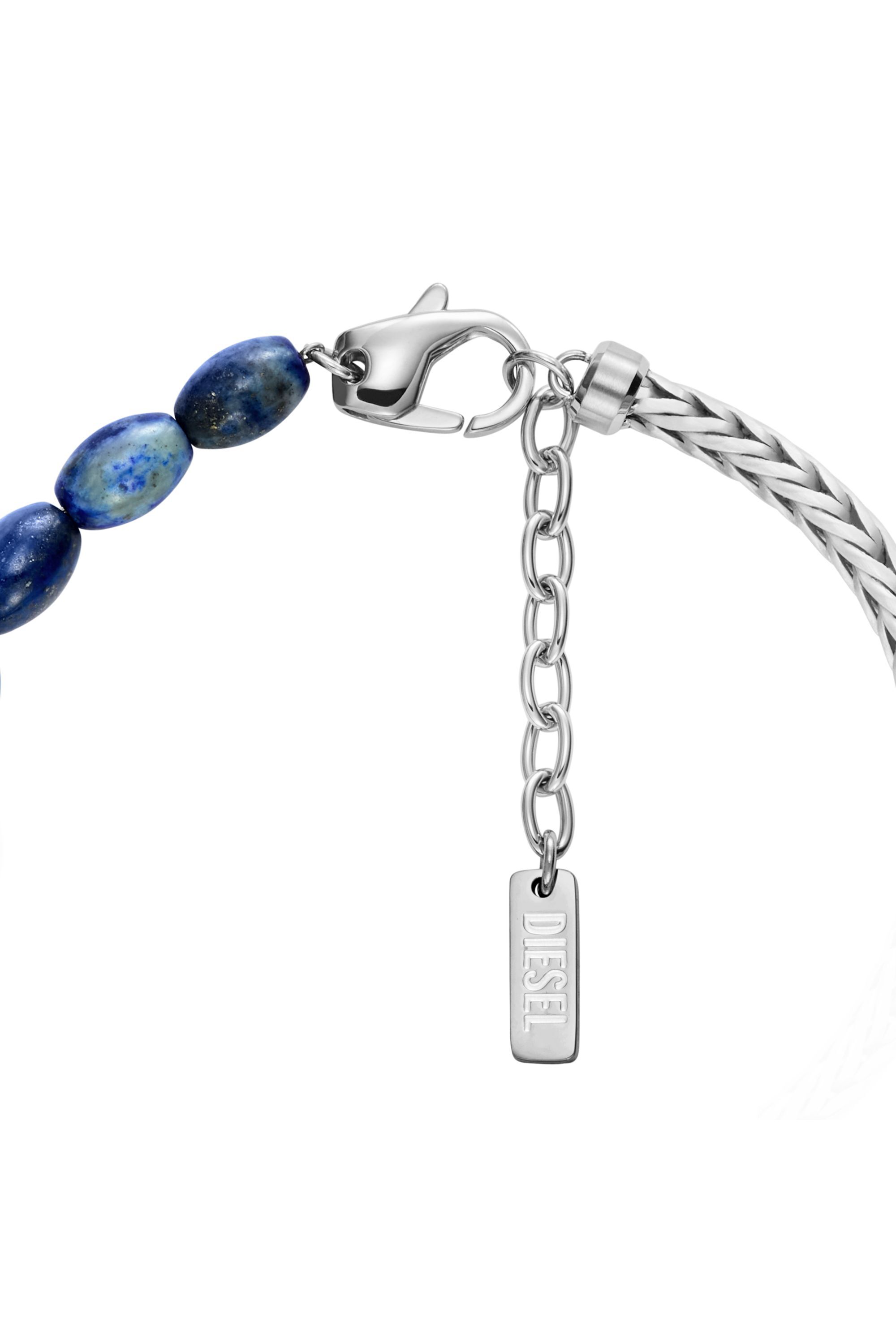 Diesel - DX1713040, Unisex's Lapis Beaded Bracelet in Silver/Blue - 2