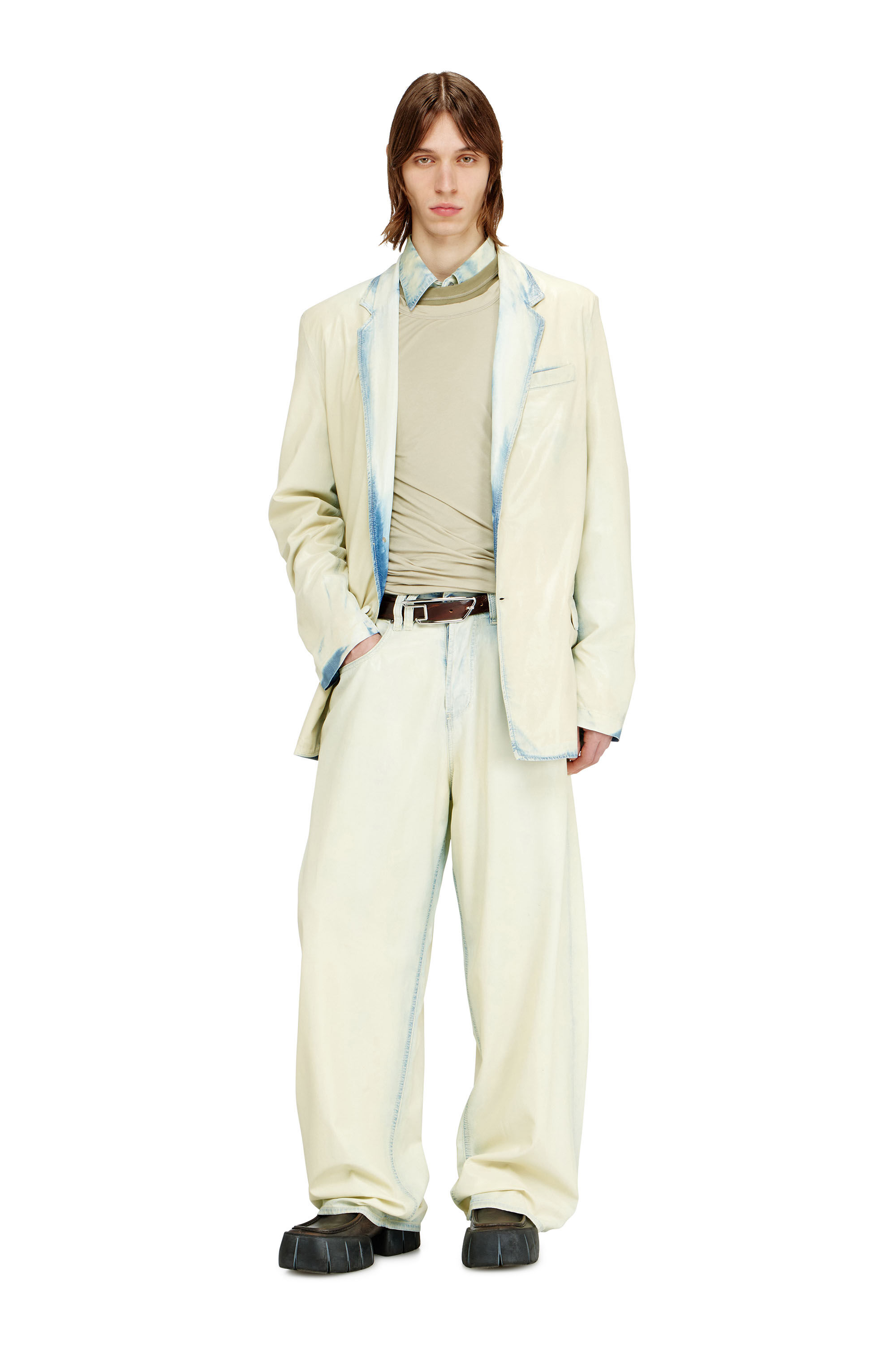 Diesel - D-NIVALE-FSI, Americana en denim lavado oscuro fluido X-Ray Hombre in ToBeDefined - 1