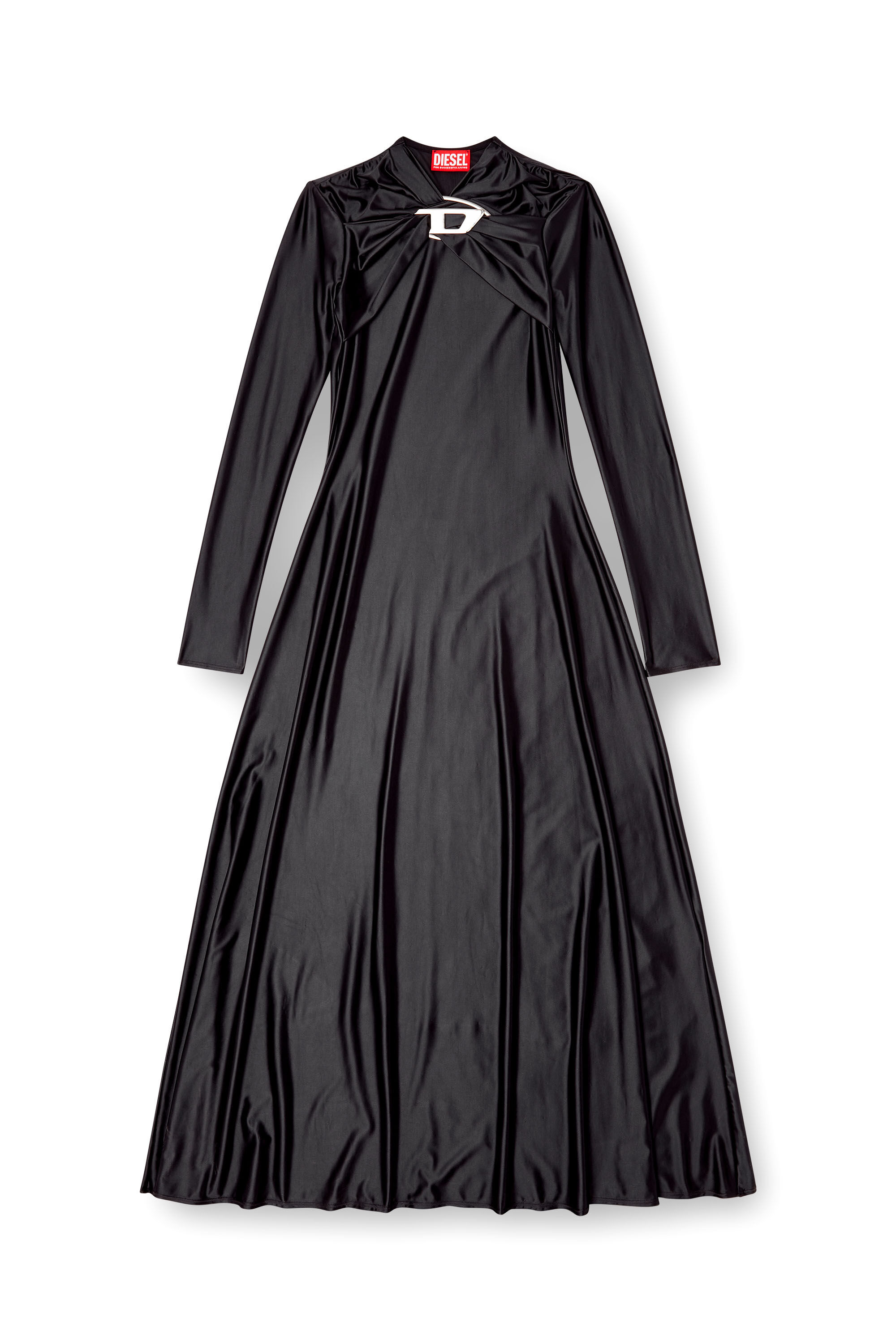 Diesel - D-IAMO, Woman's Draped nylon dress in Black - 2