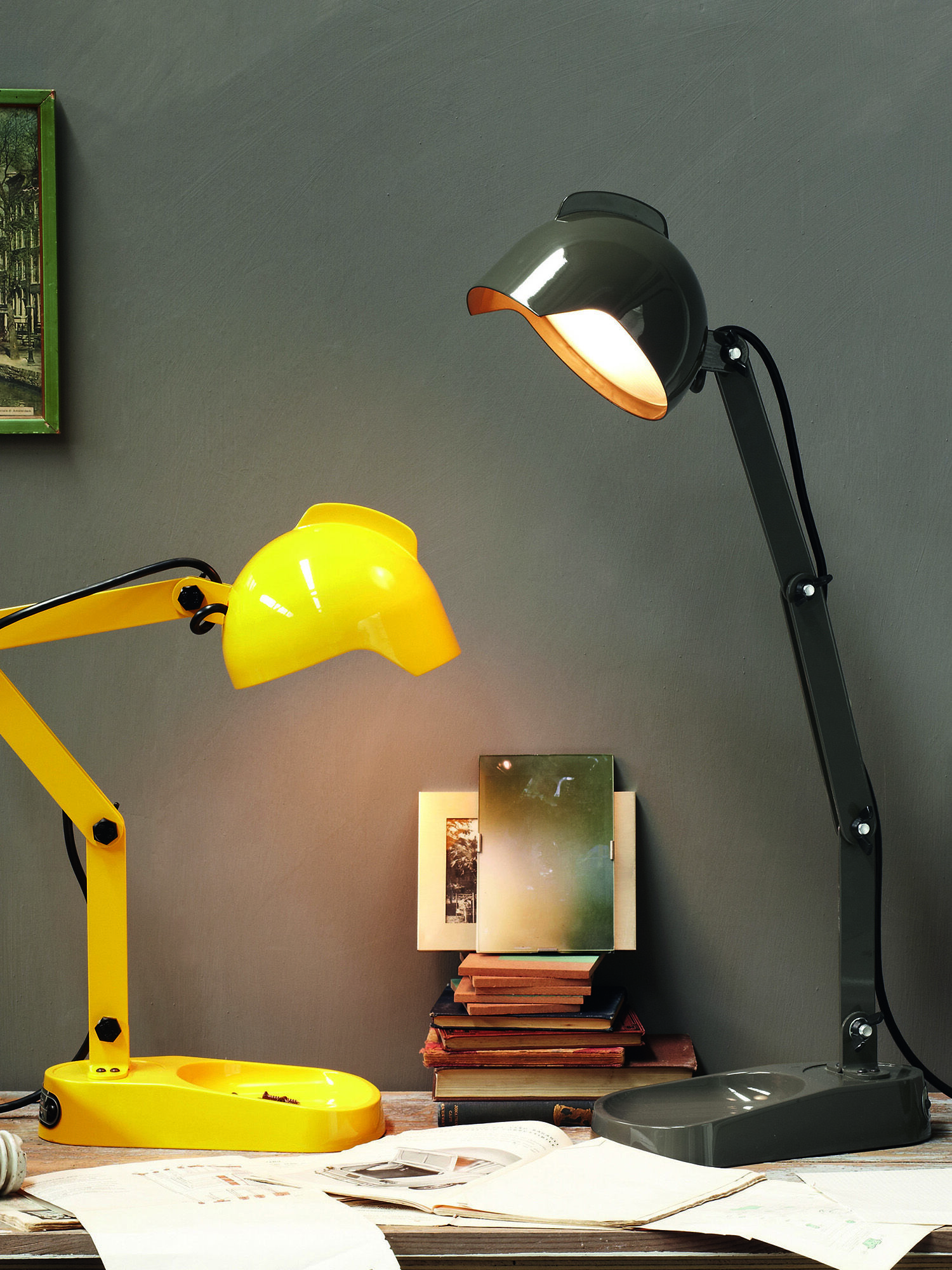 Diesel - DUII TAVOLO, Unisex's Lighting with adjustable arm in Green/Grey - 3