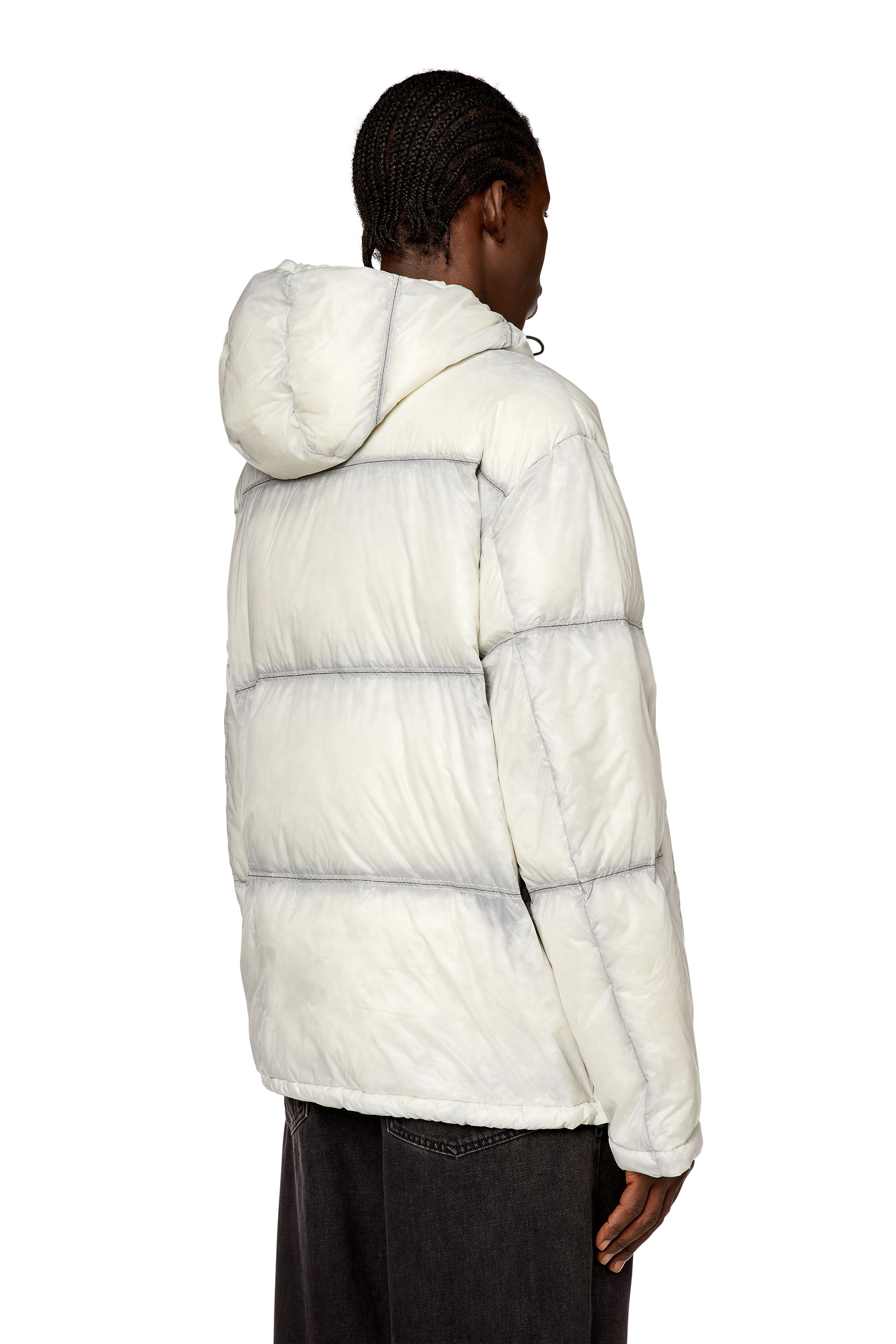 Men's Hooded down jacket in sheer ripstop | Multicolor | Diesel US