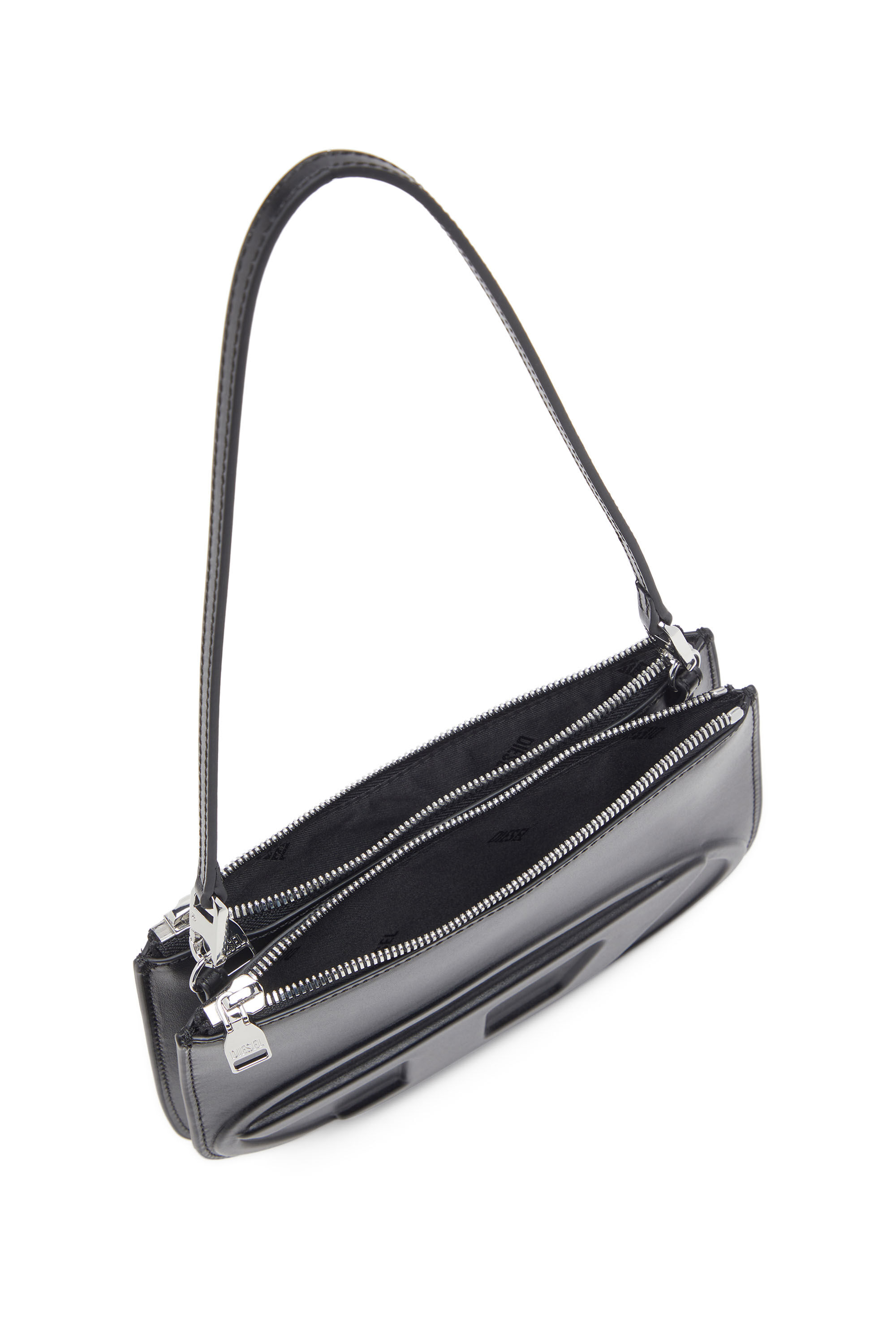 ポーチ 1DR Twin Shoulder Bag - DIESEL - Leather - Black Women's 1DR Twin-Double-pouch shoulder bag in printed