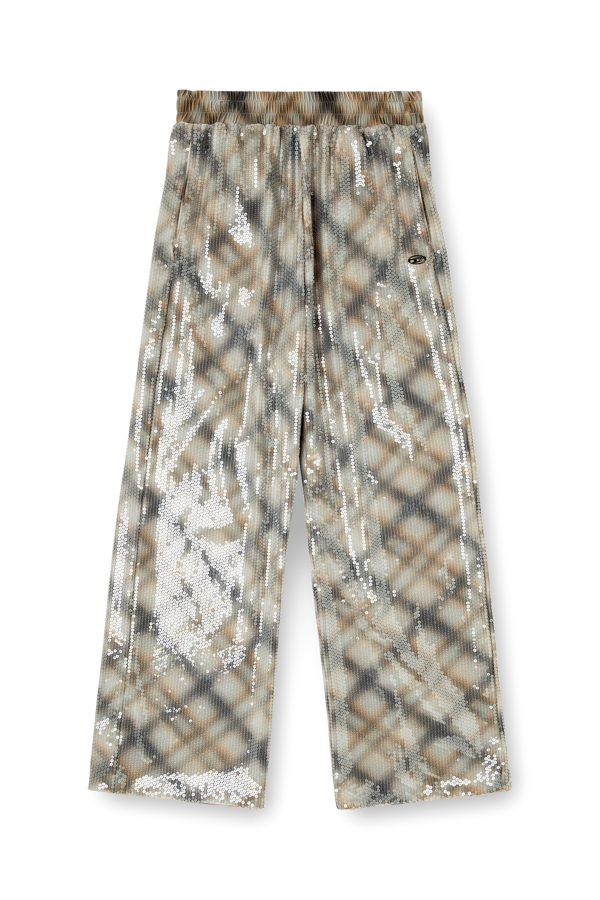 Women's Sequined pants in with plaid design | Multicolor | Diesel