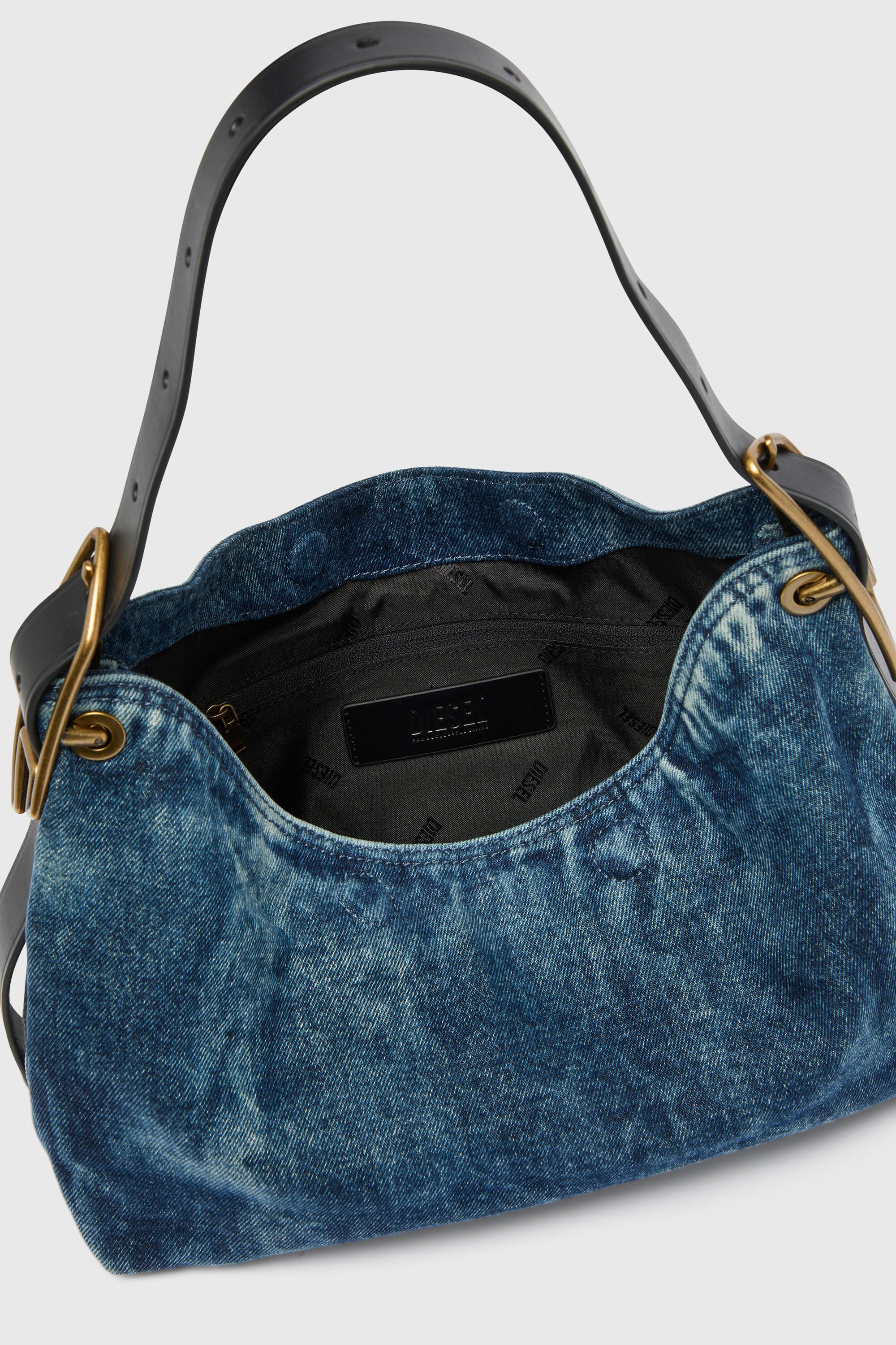 Women's D-Line-Denim shoulder bag | Blue | Diesel {{Country}}