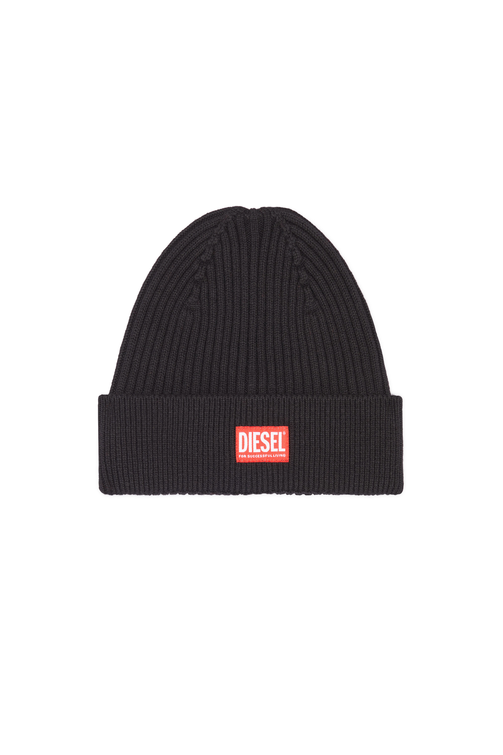 DIESEL diesel ニット帽 ビーニー 黒　ブラック ディーゼル DIESEL ニットキャップ ニット帽 ビーニー ロゴ 帽子