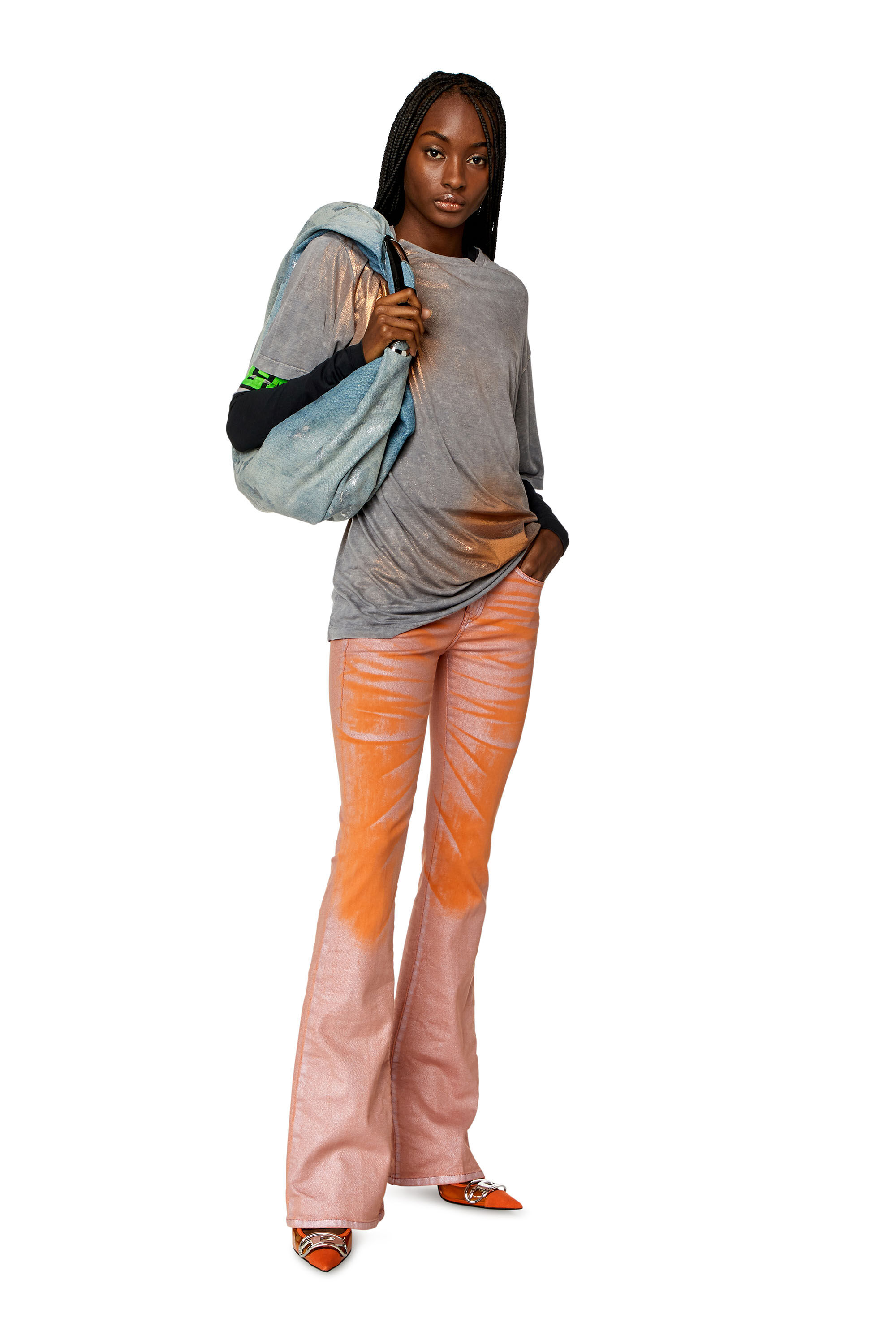 Diesel - Bootcut Jeans 1969 D-Ebbey 068KT Femme, Rose/Orange - Image 1