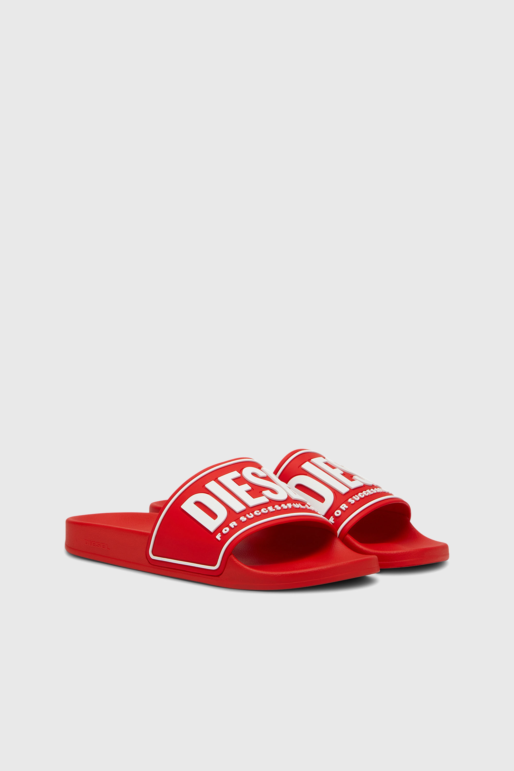 Diesel - SA-MAYEMI CC, Sa-Mayemi-Chanclas con logotipo 3D Hombre in Rojo - 2