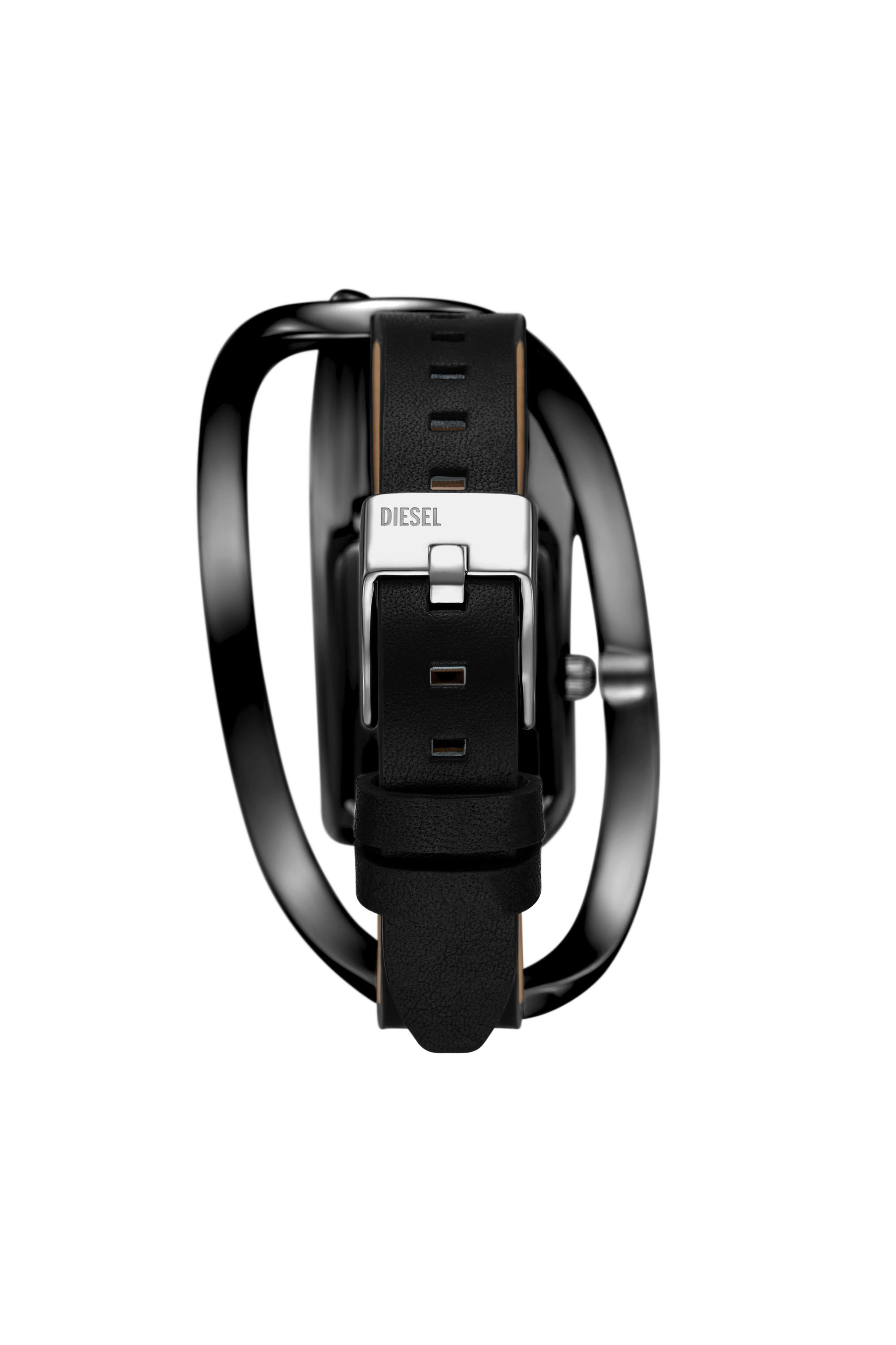 Women's Wrap-D black leather watch | Black | Diesel