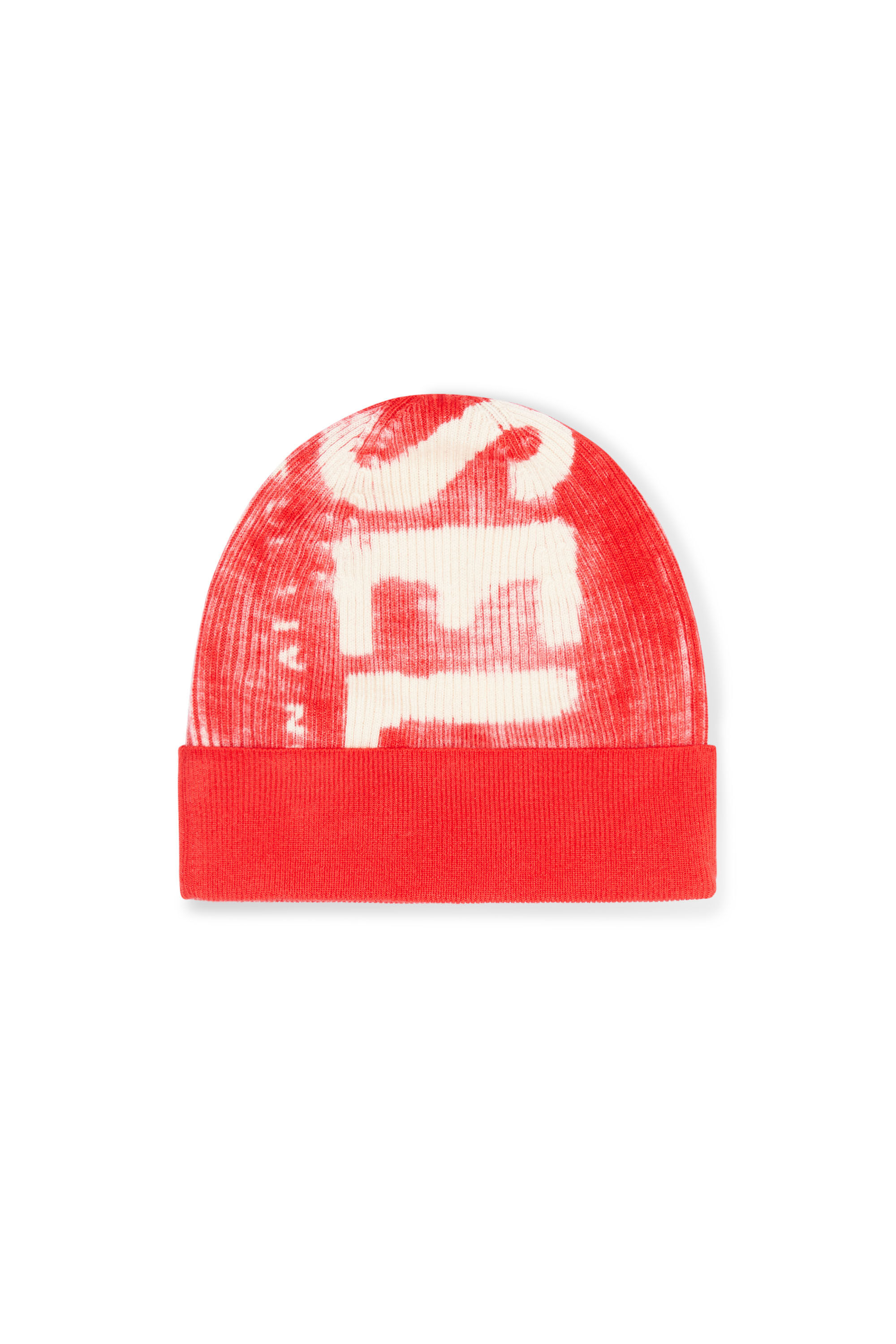 Diesel - K-ATULLUS-CAP, Bonnet côtelé avec maxi logo imprimé Mixte in Rouge - 2