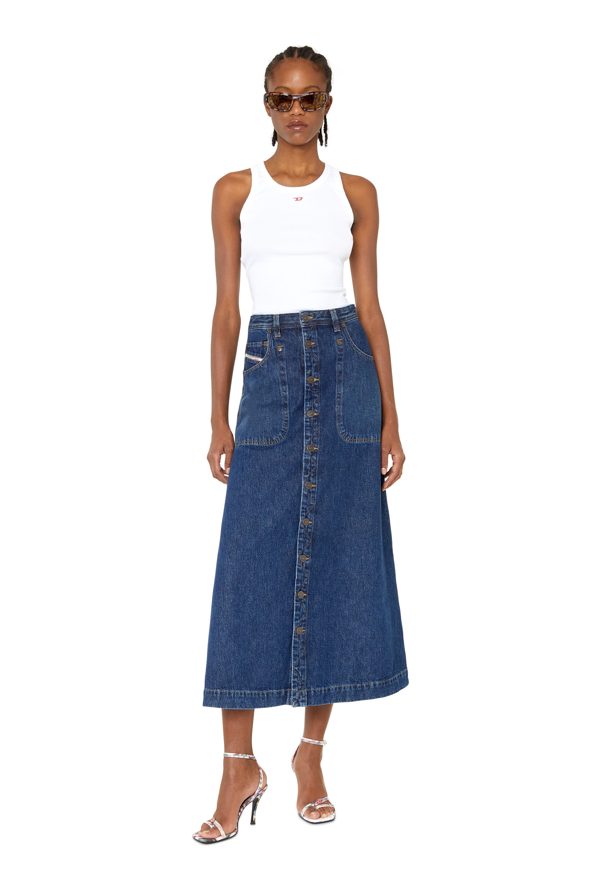 DE-ALBUS-L A-LINE LONG SKIRT, 
