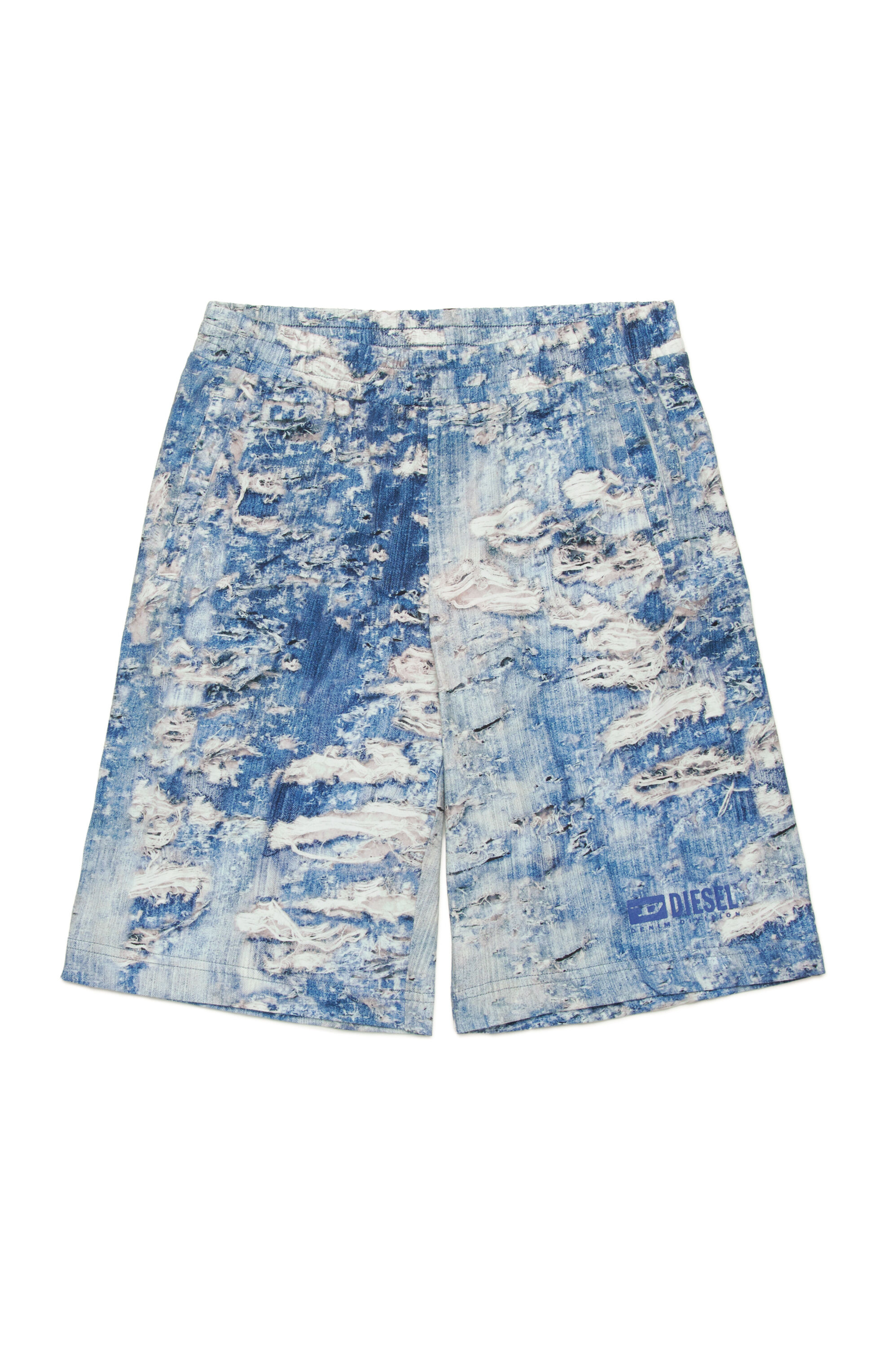 Diesel - PARSTON, Short de survêtement avec Tiger Breaks trompe-l'œil Homme in Bleu - 1