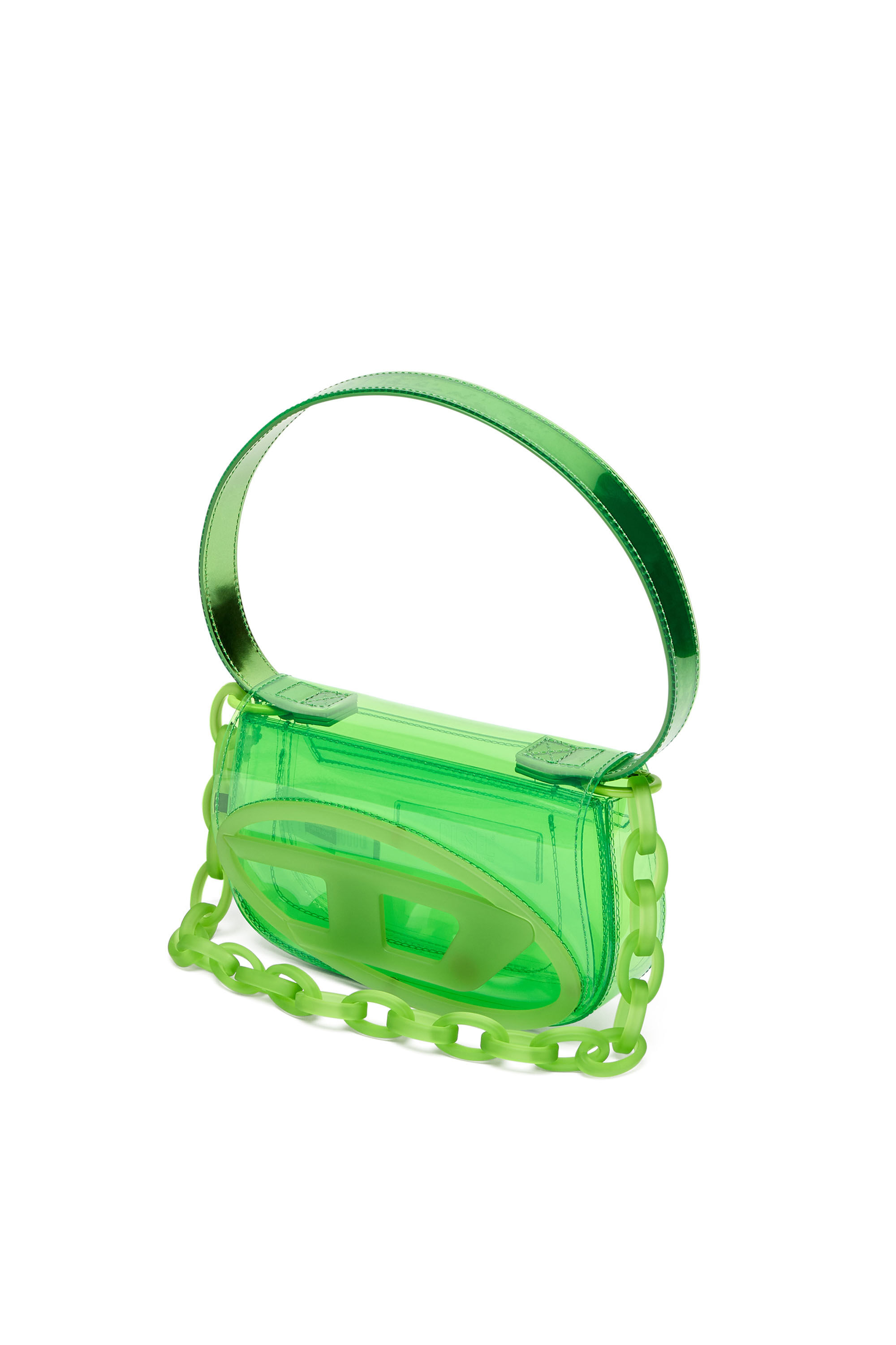 Women's 1DR-Iconic shoulder bag in transparent TPU | Green | Diesel
