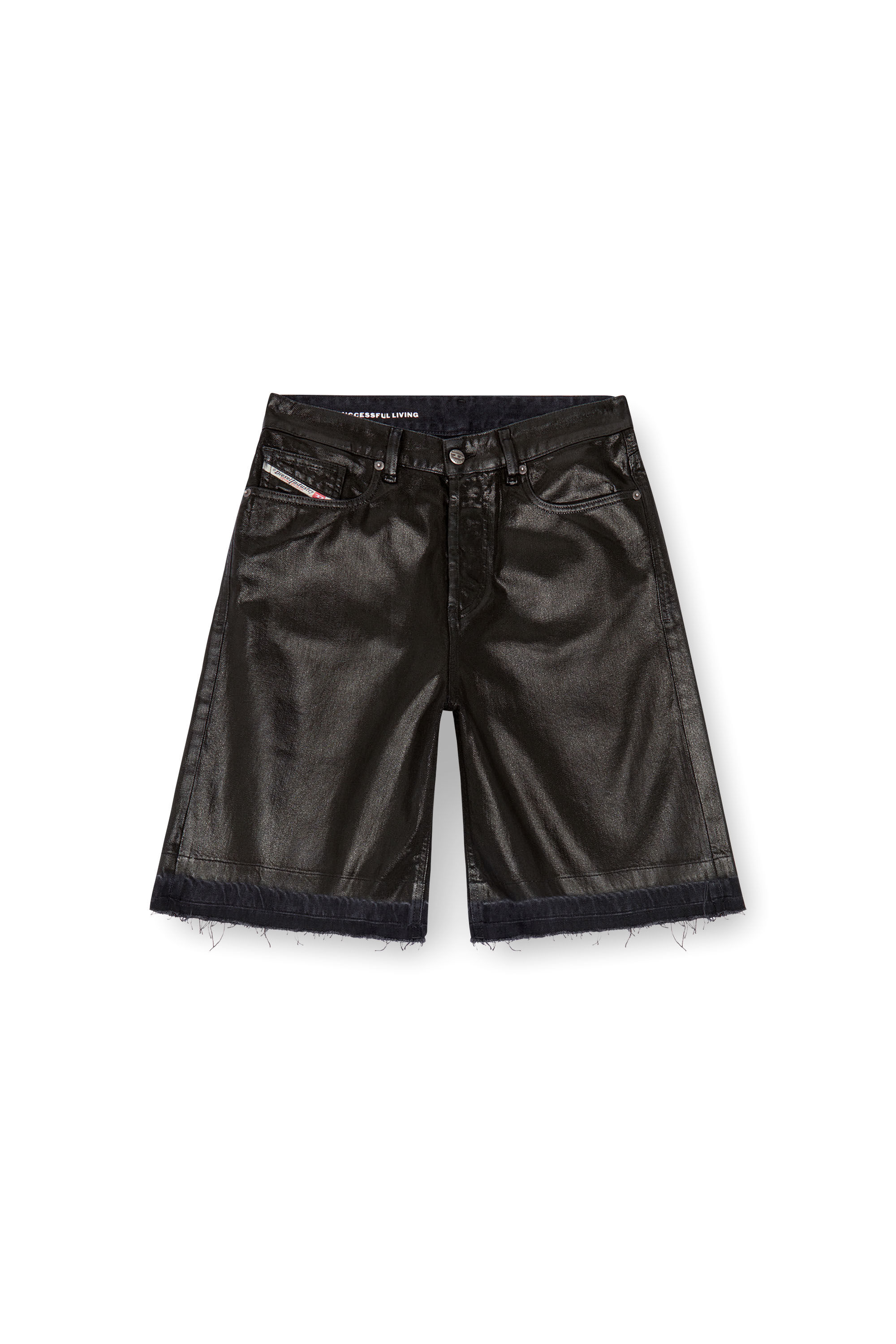 Diesel - DE-SIRE-SHORT, Female's Shorts in coated tailoring denim in Black - 2