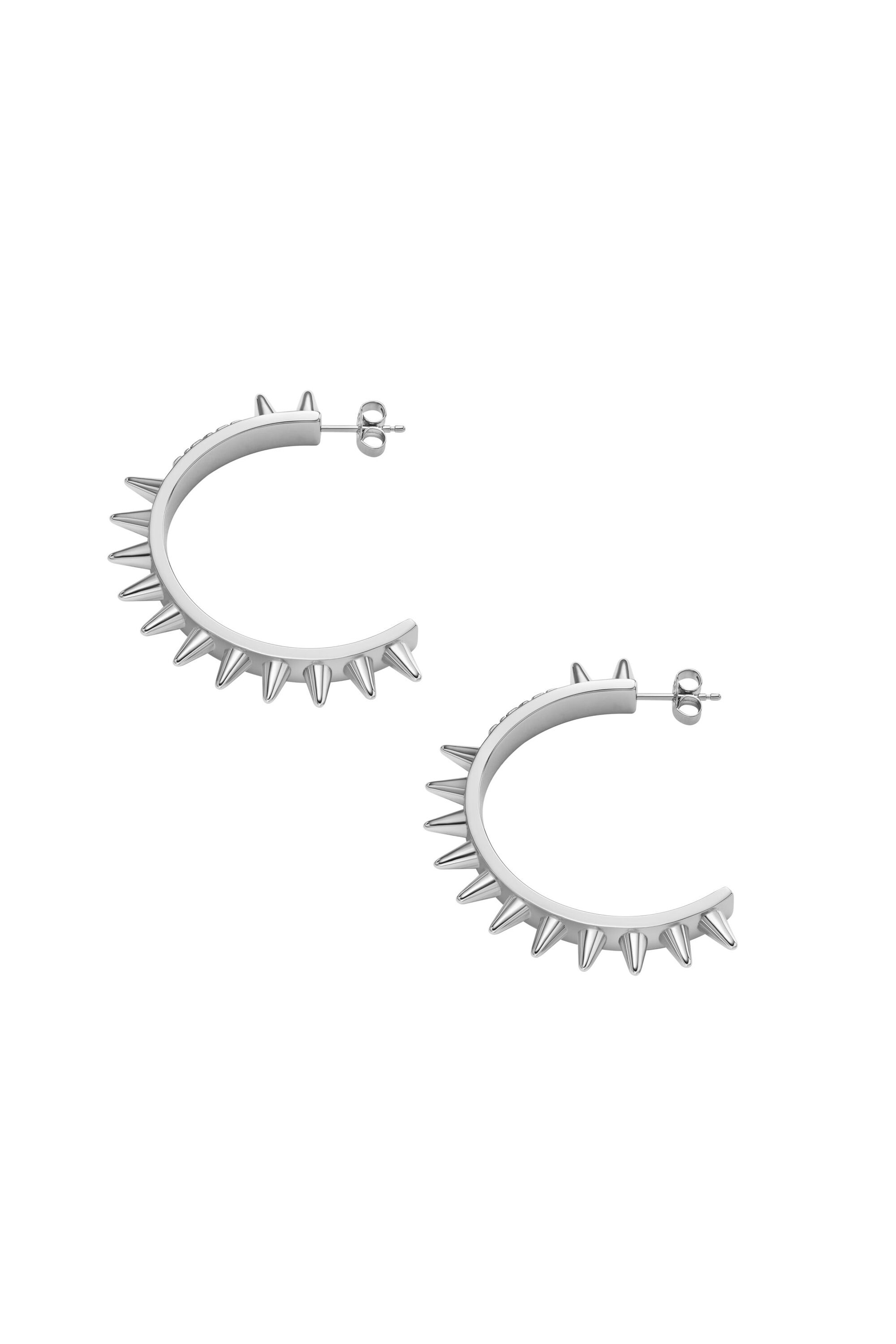 Diesel - DX1451, Boucles d'oreilles créoles en acier inoxydable Mixte in Gris argenté - 1