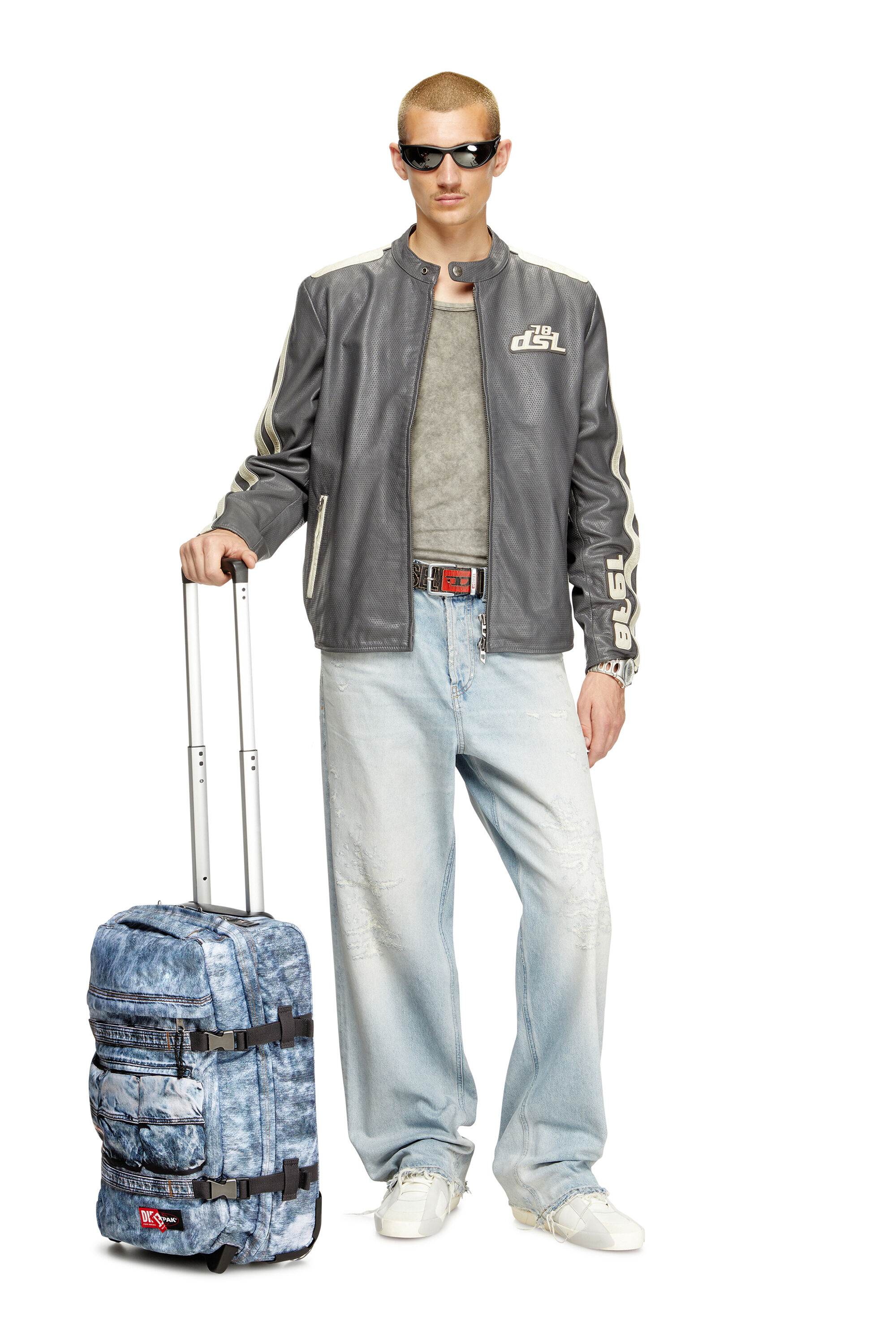 Diesel - DIESEL TRANSIT'R S, Bagage cabine en denim trompe-l'œil Mixte in Bleu - 5