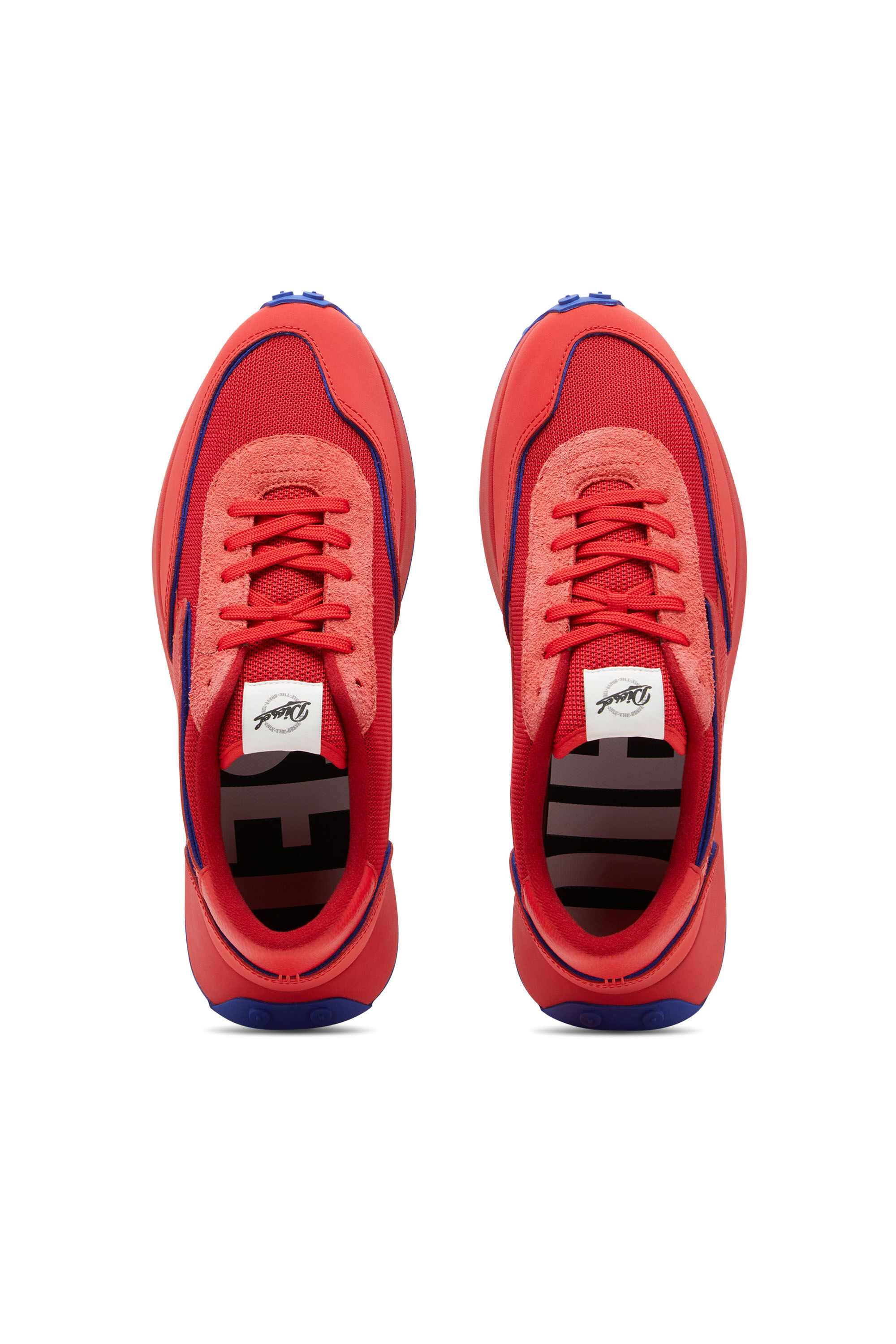 Diesel - S-RACER LC, Male's S-Racer Lc - Sneakers in mesh, suede and leather in Red - 4
