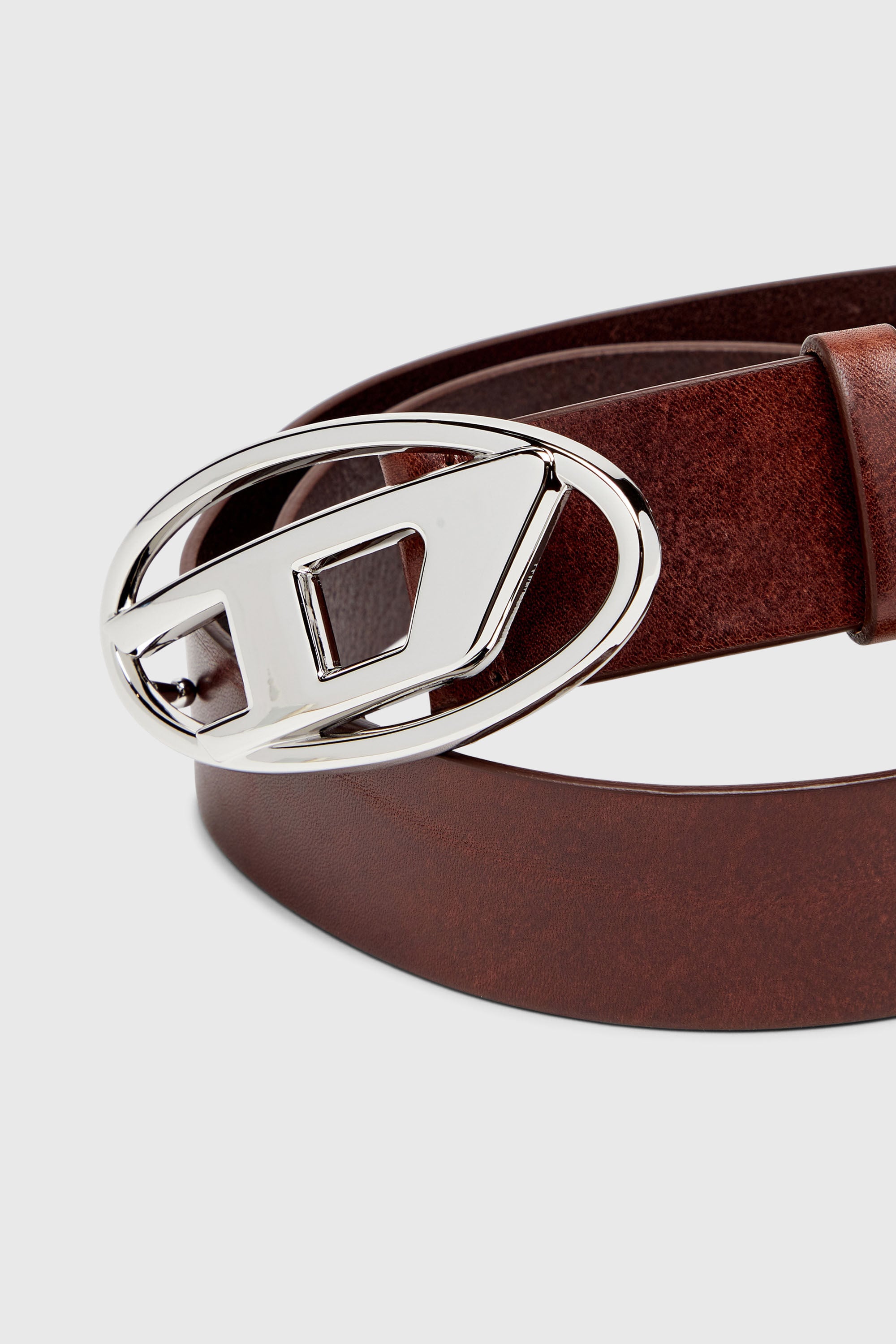 B-1DR Woman: leather Belt with silver D logo buckle | Diesel